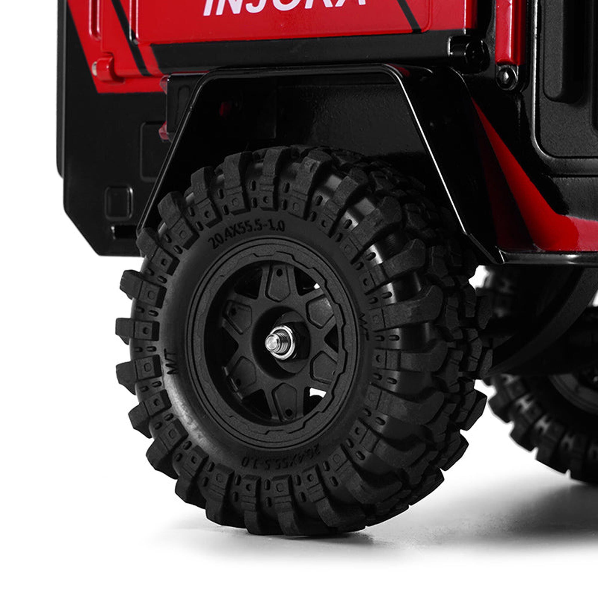 Injora 1:24 - 1:18 Off-Road Camping Trailer, Black/Red-INJDG-TC10BR