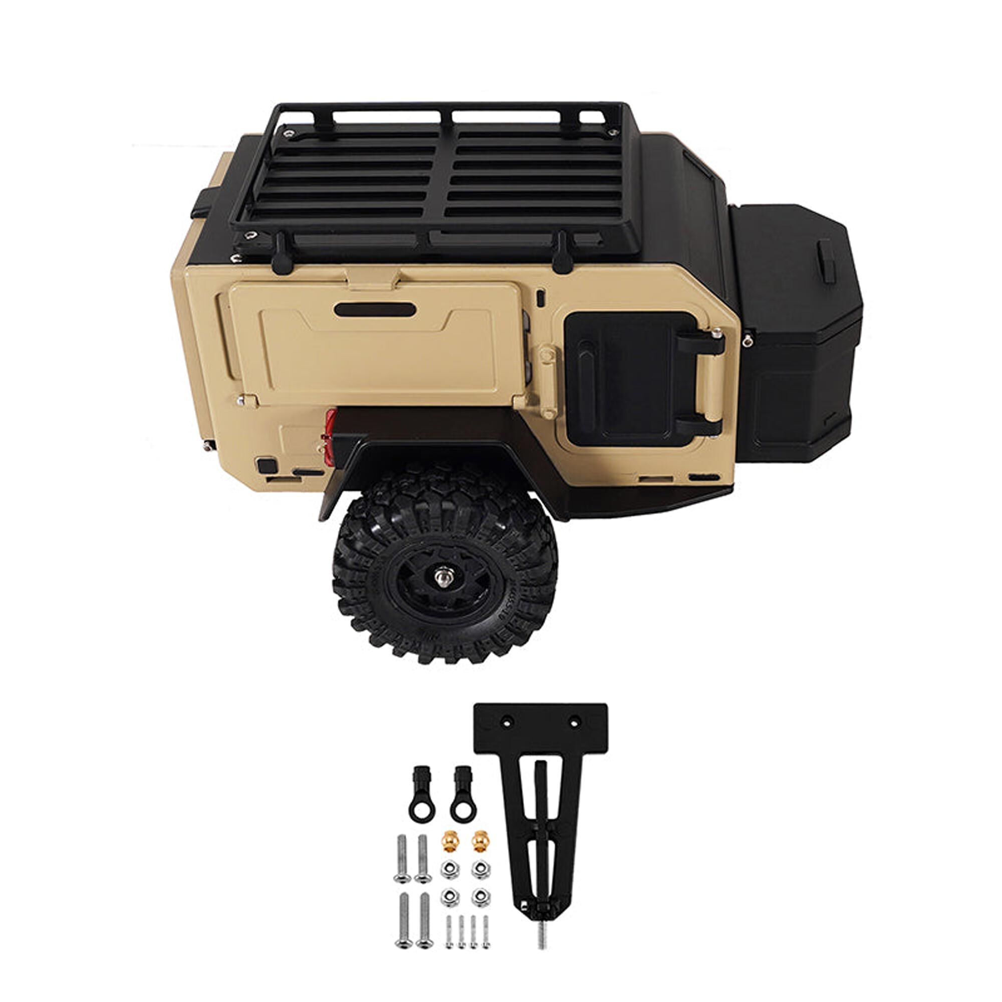 Injora 1:24 - 1:18 Off-Road Camping Trailer, Sandy Taupe-INJDG-TC10YE