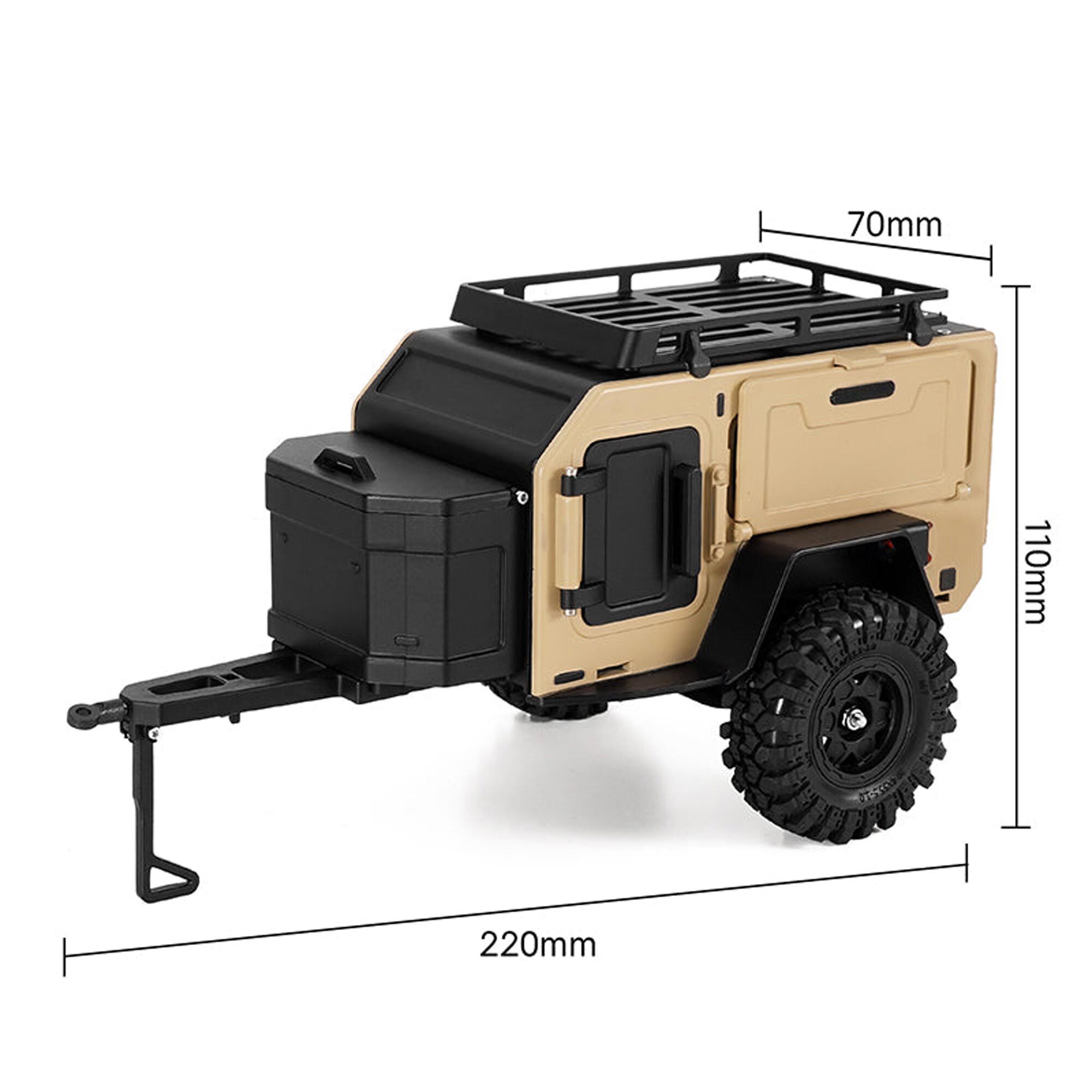 Injora 1:24 - 1:18 Off-Road Camping Trailer, Sandy Taupe-INJDG-TC10YE