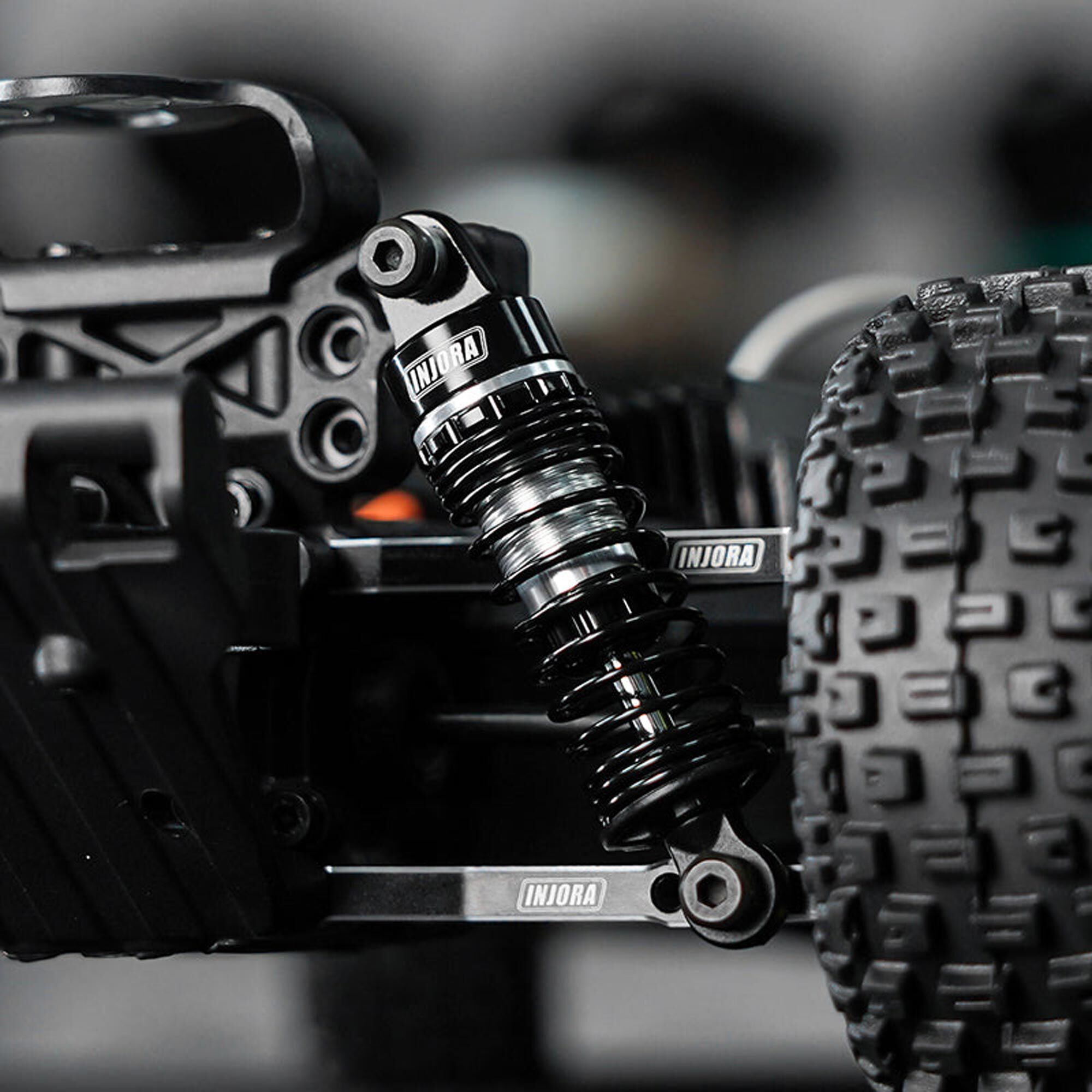 Injora 59mm Aluminum Oil Shocks, ARRMA GROM Vehicles (4)-INJGROM-01BS