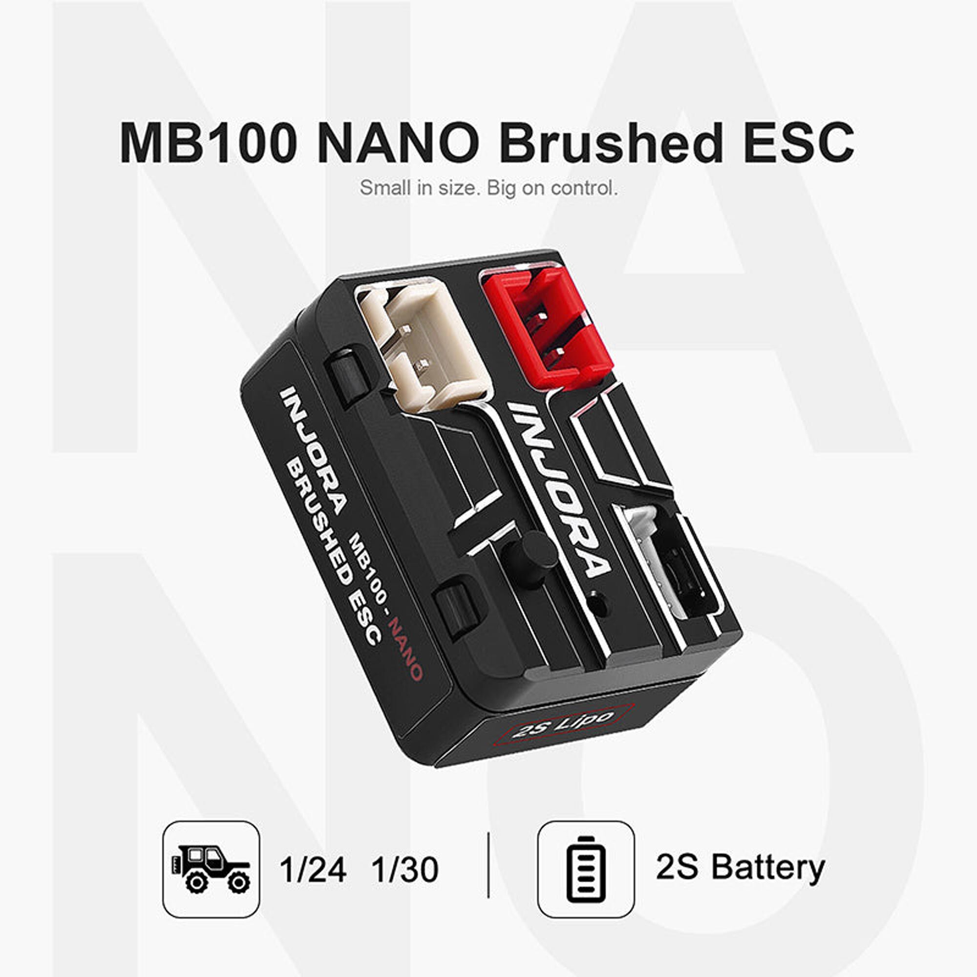 Injora MB100 NANO Waterproof Brushed Electronic Speed Control-INJMB100-NANO