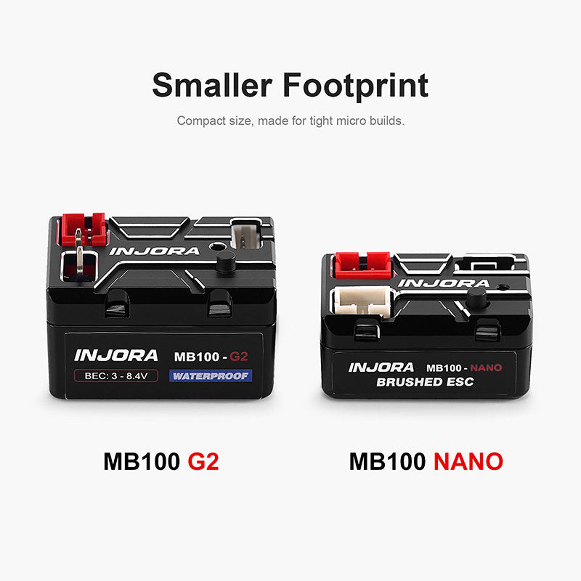 Injora MB100 NANO Waterproof Brushed Electronic Speed Control-INJMB100-NANO