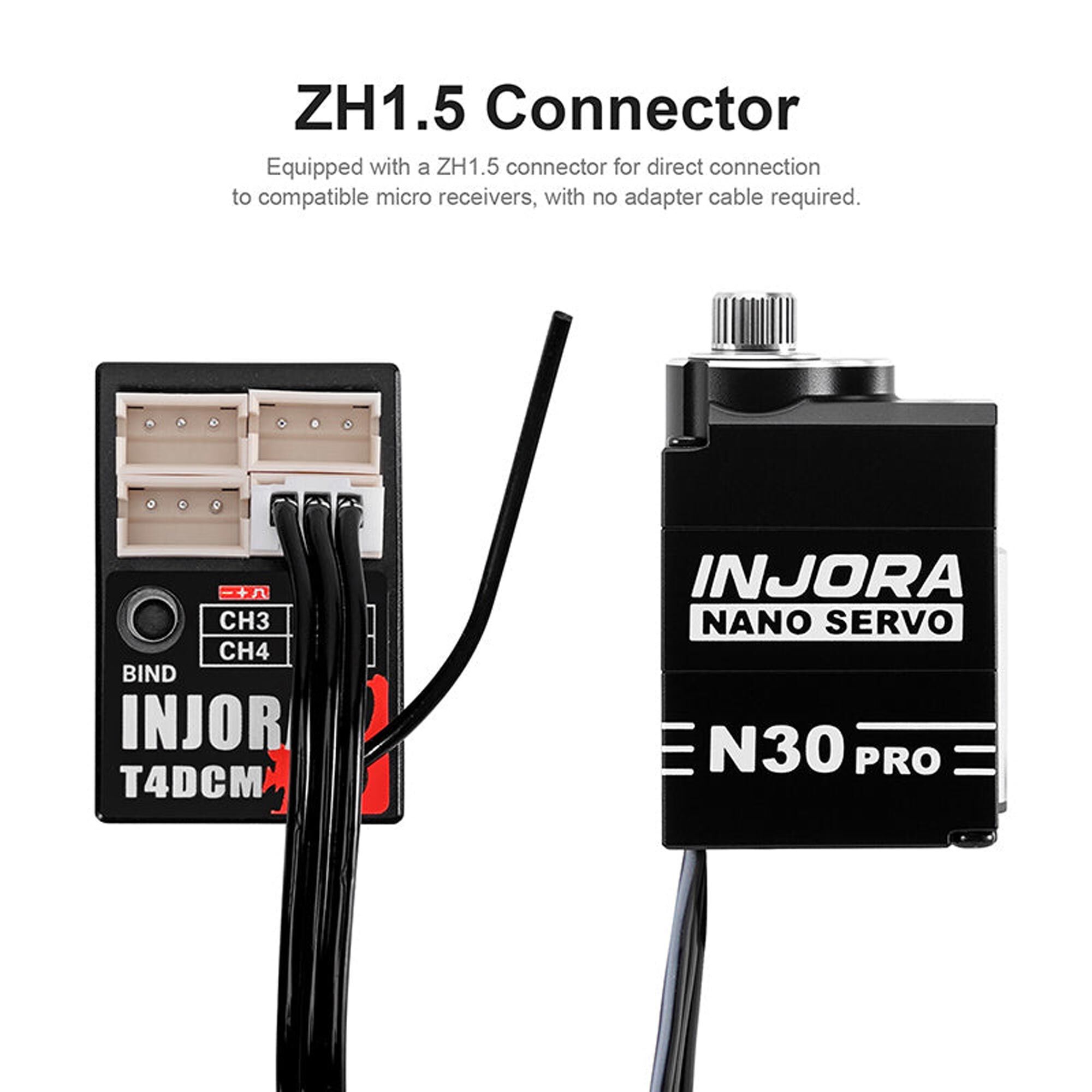 Injora ZH1.5 N30 PRO NANO Servo & Servo Saver, 1:30 Axial SCX30