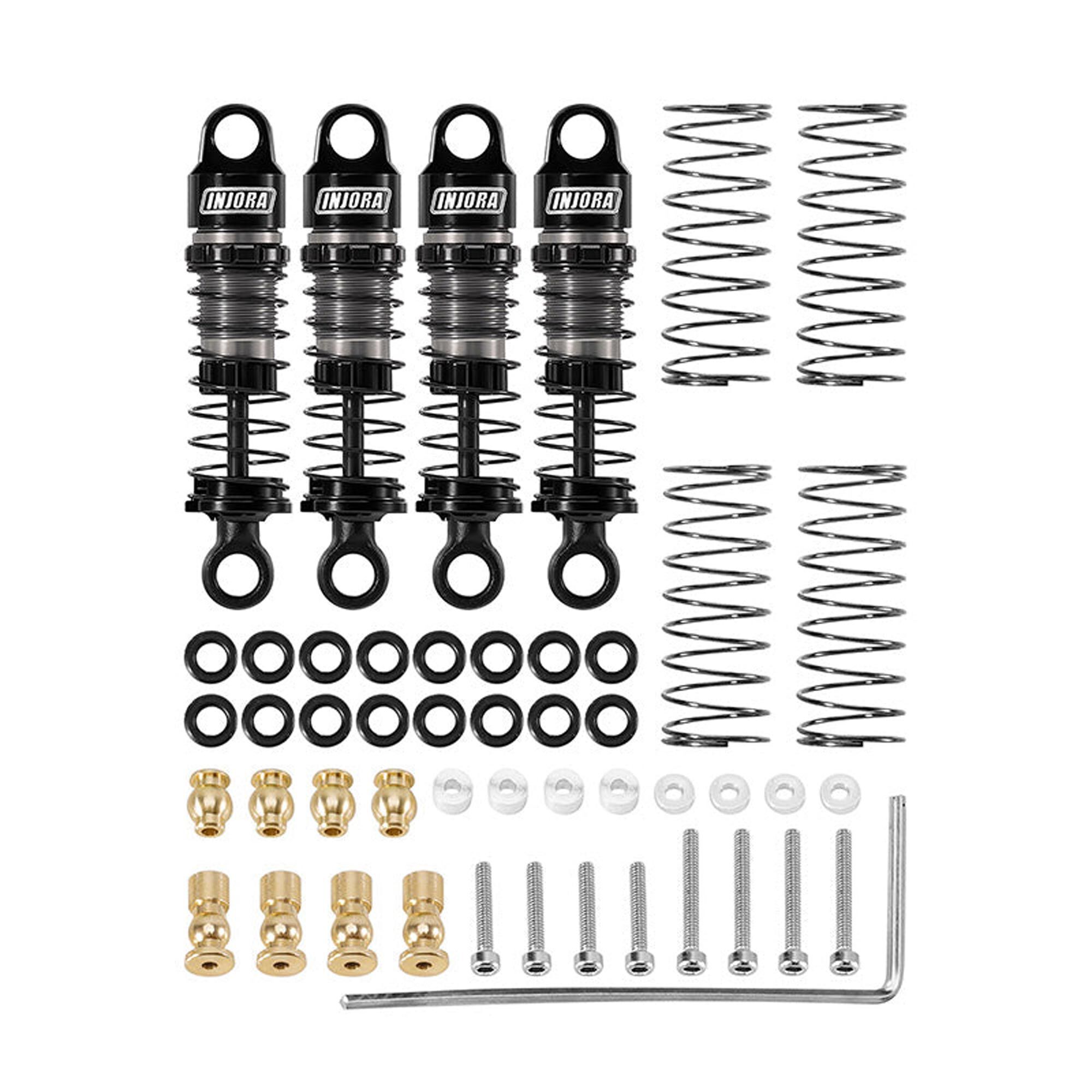 Injora Aluminum 36mm Big Bore Shocks, 1:24 Axial SCX24 (4)-INJSCX24-198BK