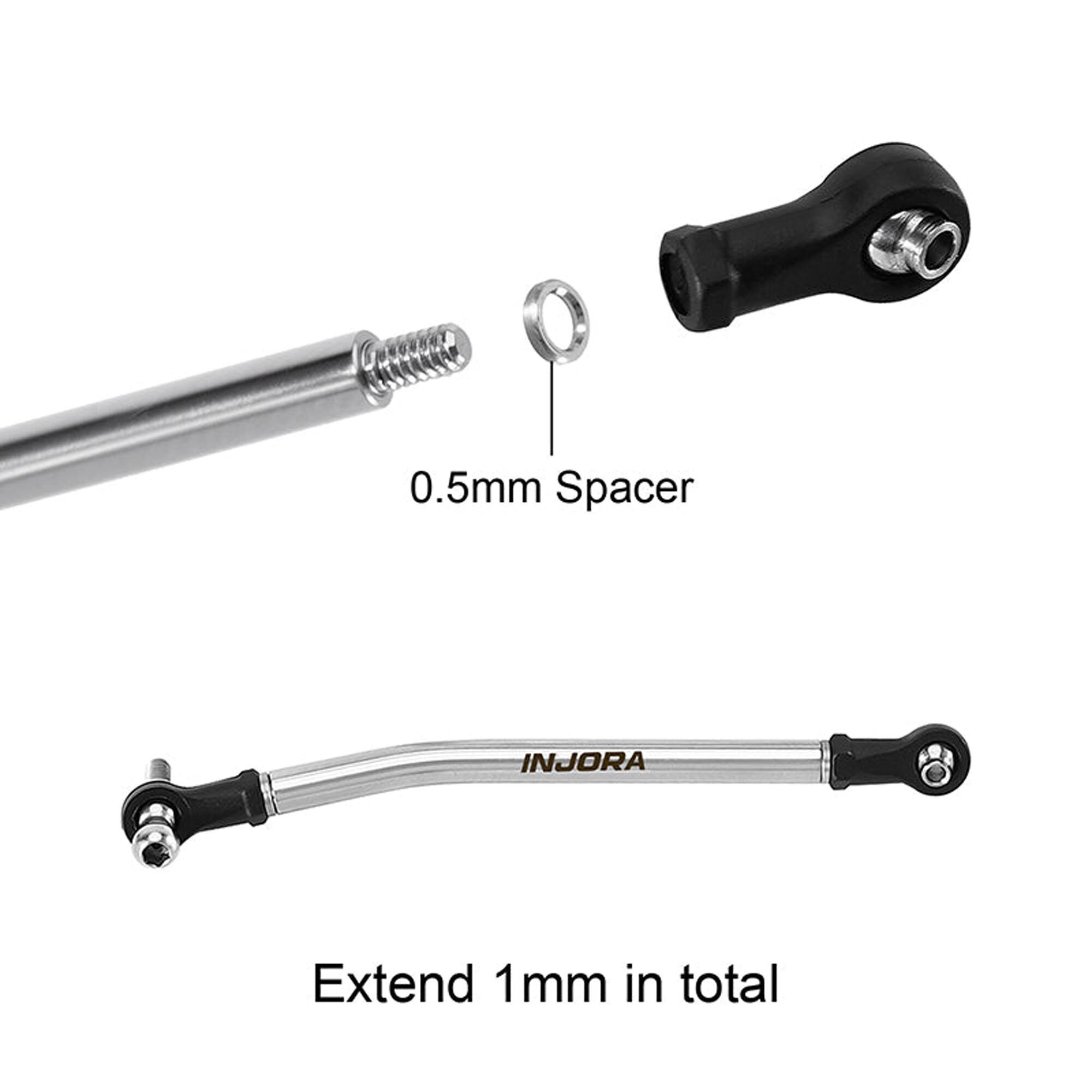 Injora Stainless Steel Chassis & Steering Link Set, 1:30 Axial SCX30-INJSCX30-28-29
