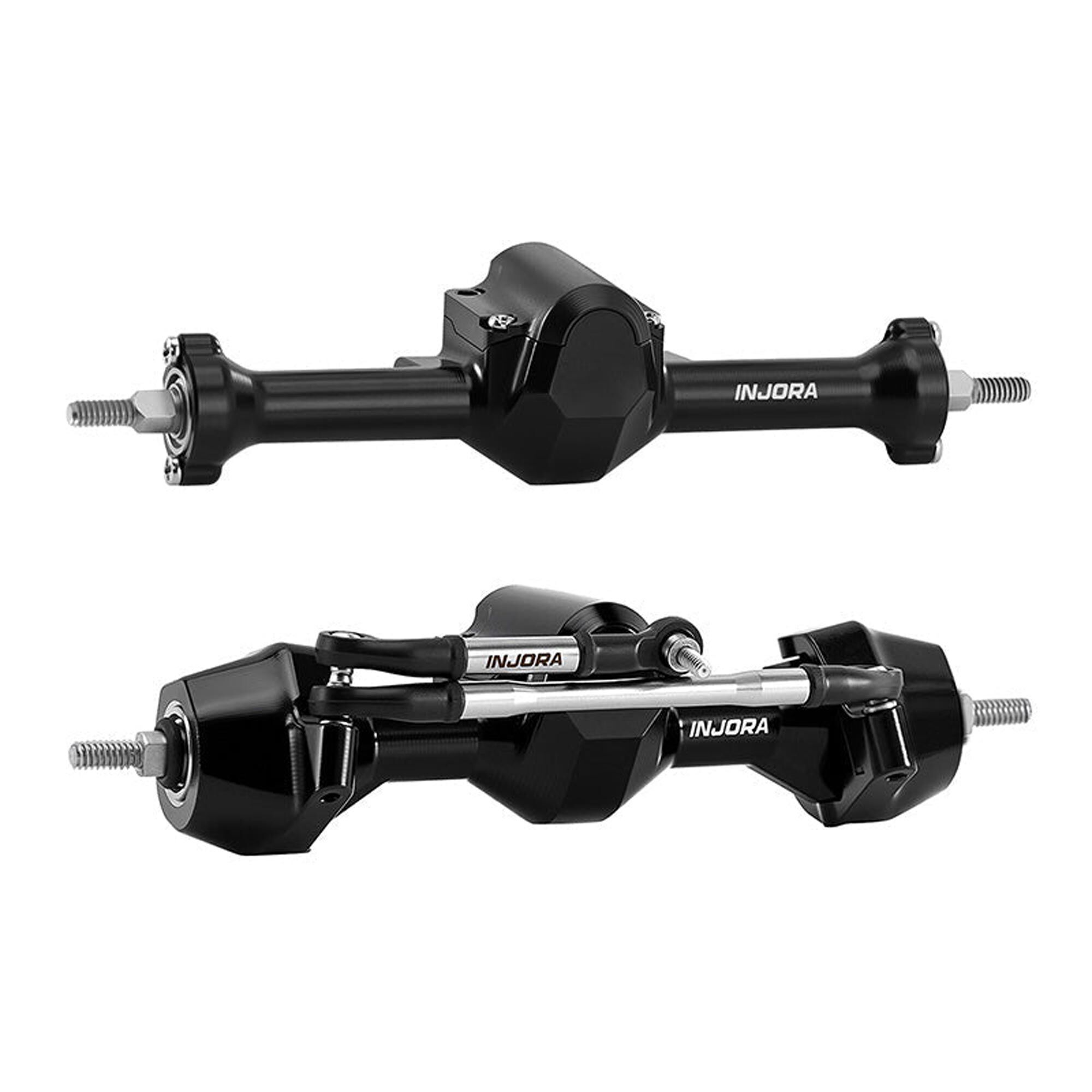 Injora Aluminum Front & Rear Axle Set (Stock Width), 1:30 Axial SCX30