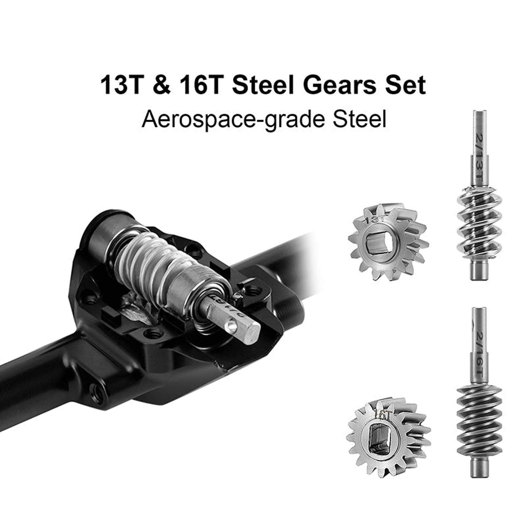 Injora Aluminum Front & Rear Axle Set (Stock Width), 1:30 Axial SCX30