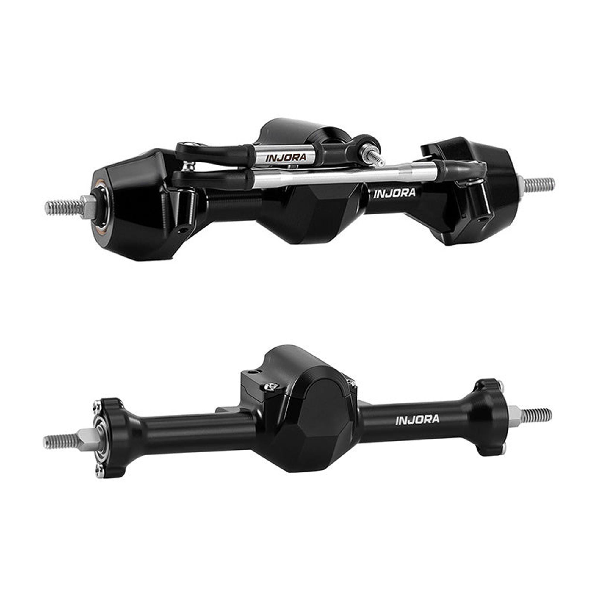 Injora Aluminum Front & Rear Axle Set (Stock Width), 1:30 Axial SCX30