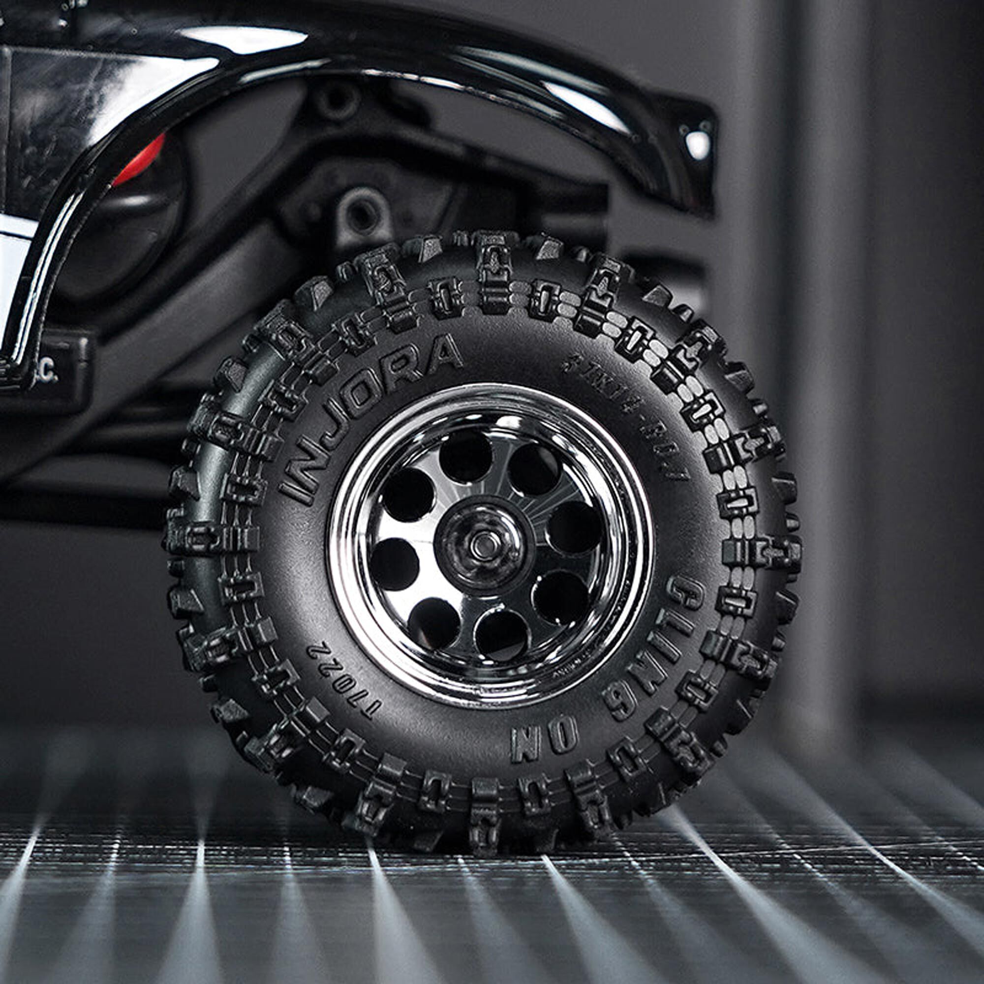 Injora 1:30 Cling On Front/Rear 0.7" Rock Crawler Tires (1.45" OD) & Inserts (4)-INJT7022