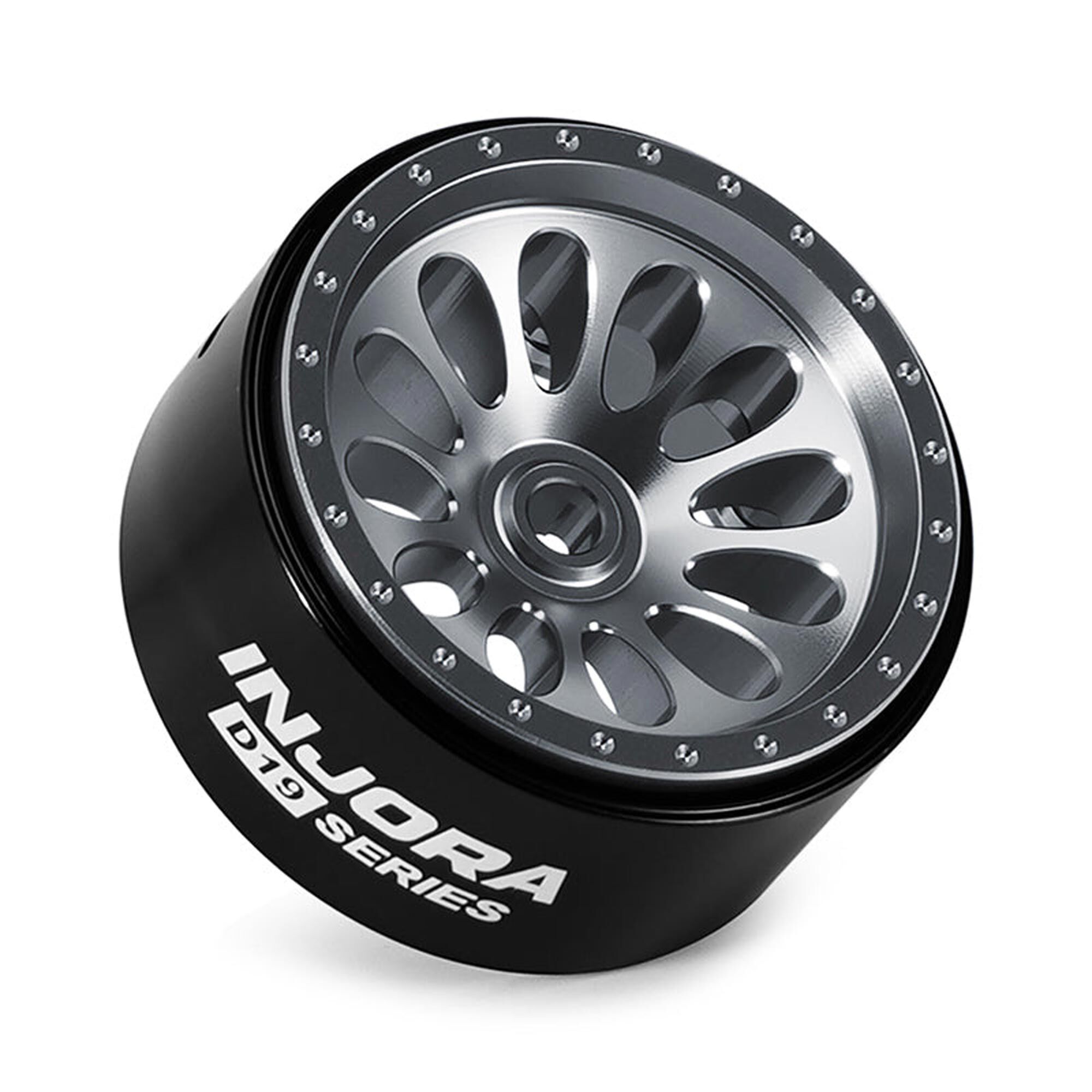 Injora 1:24 Aluminum 0.7" D19 Front/Rear Beadlock Rock Crawler Wheels, Titanium (4)-INJW7005TI-19