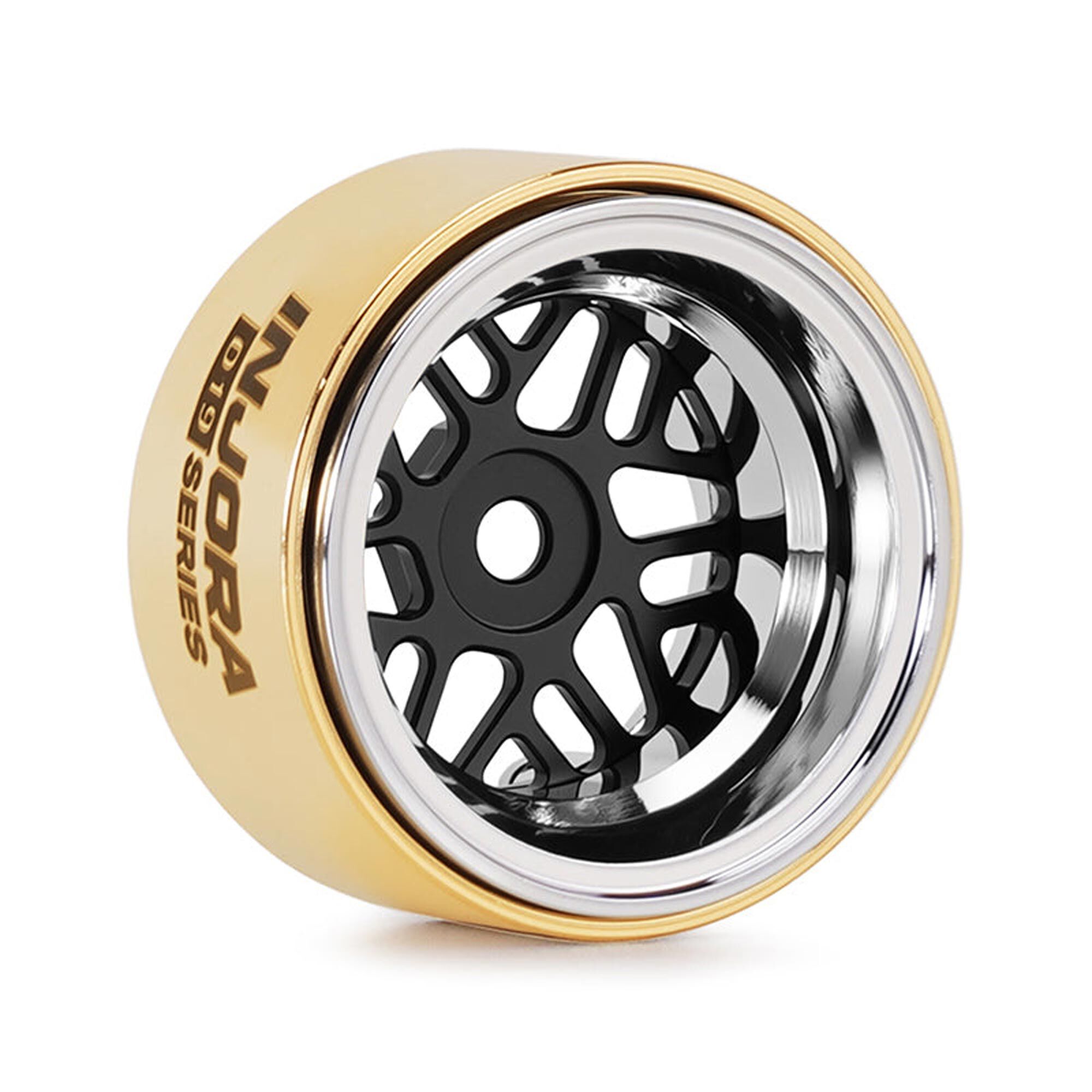 Injora 1:30 Brass 0.7" D19 ModuWheel Rock Crawler Wheels, Black, 1:30 Axial SCX30 (4)-INJW7012BK-19