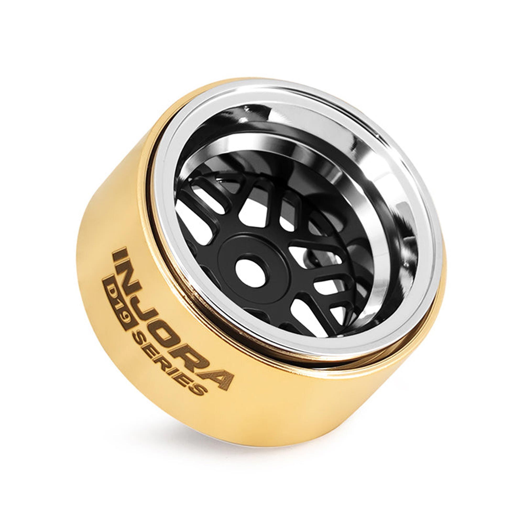 Injora 1:30 Brass 0.7" D19 ModuWheel Rock Crawler Wheels, Black, 1:30 Axial SCX30 (4)-INJW7012BK-19