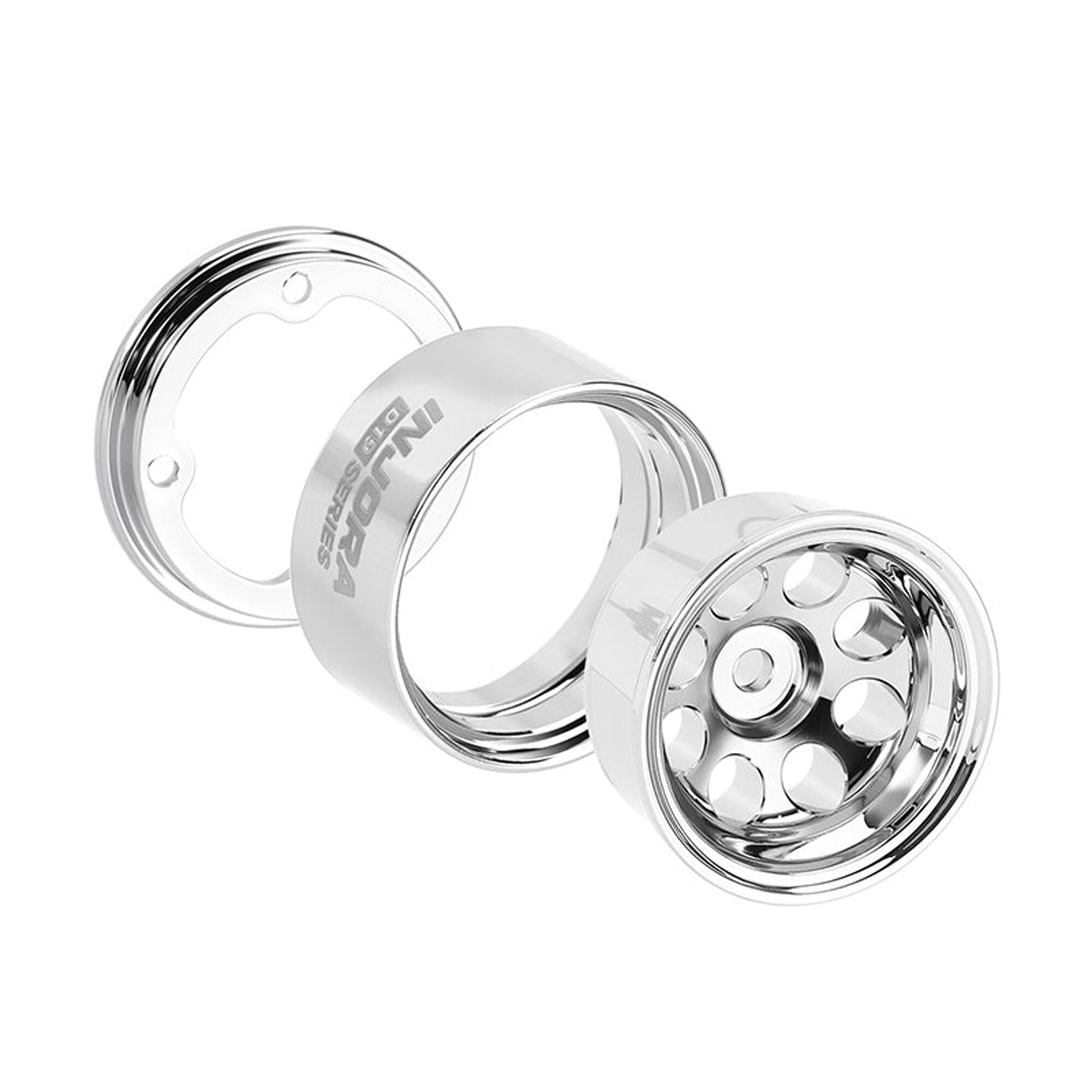 Injora 1:30 Aluminum 0.7" D19 Front/Rear Rock Crawler Wheels, 1/30 Axial SCX30 (4)-INJW7013SR-19