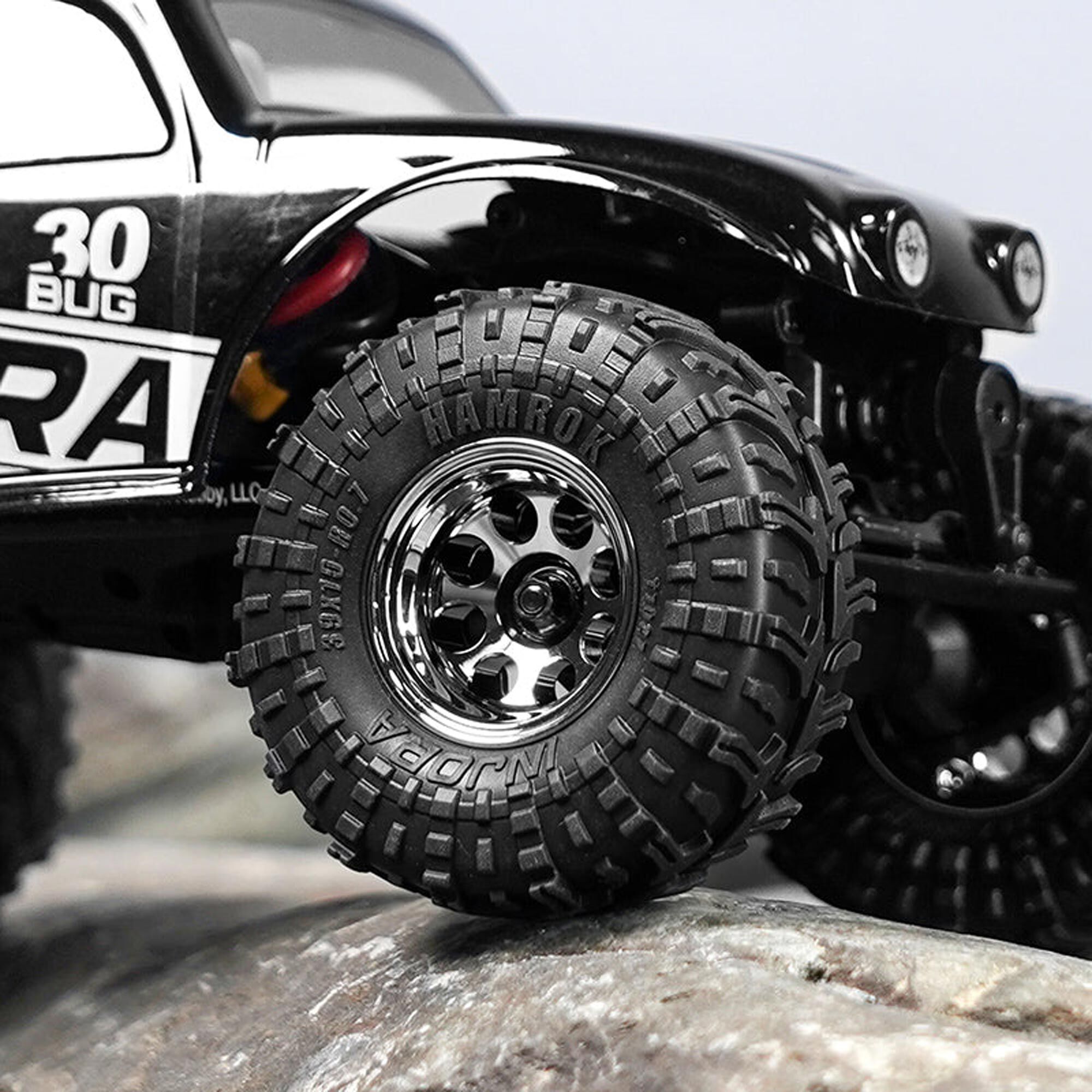 Injora 1:30 Aluminum 0.7" D19 Front/Rear Rock Crawler Wheels, 1/30 Axial SCX30 (4)-INJW7013SR-19