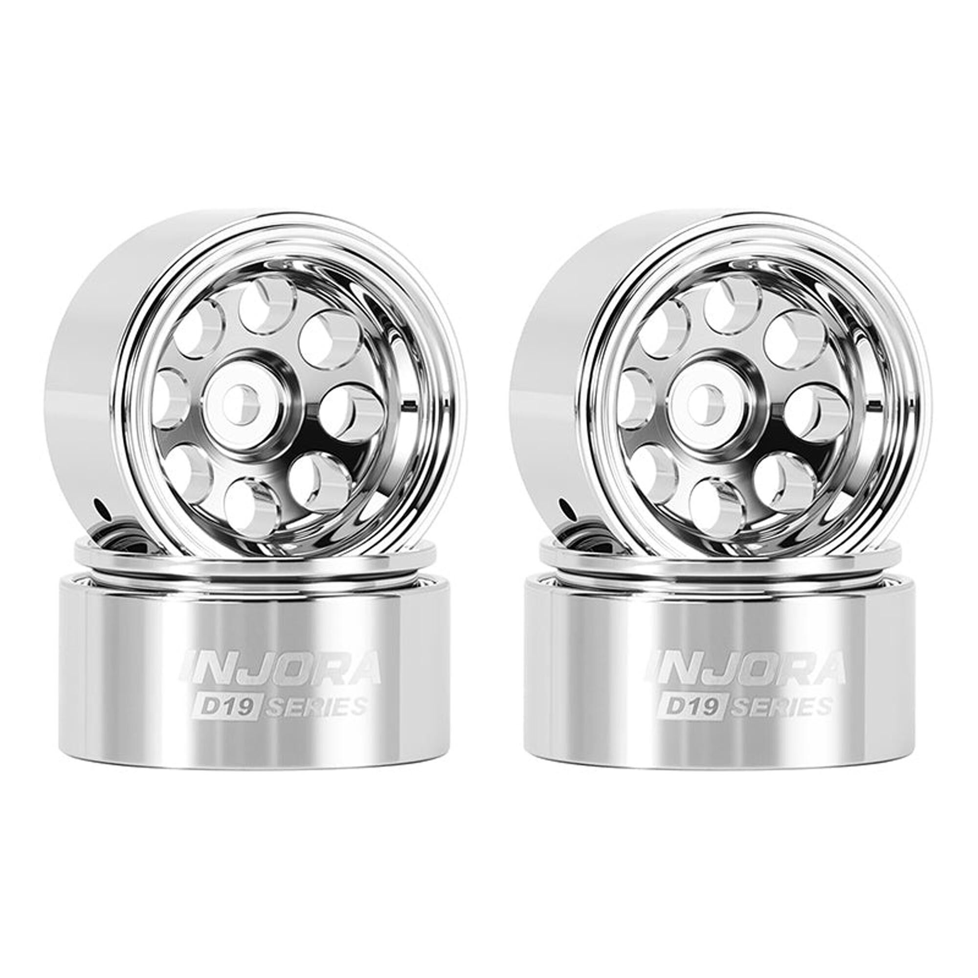 Injora 1:30 Aluminum 0.7" D19 Front/Rear Rock Crawler Wheels, 1/30 Axial SCX30 (4)-INJW7013SR-19