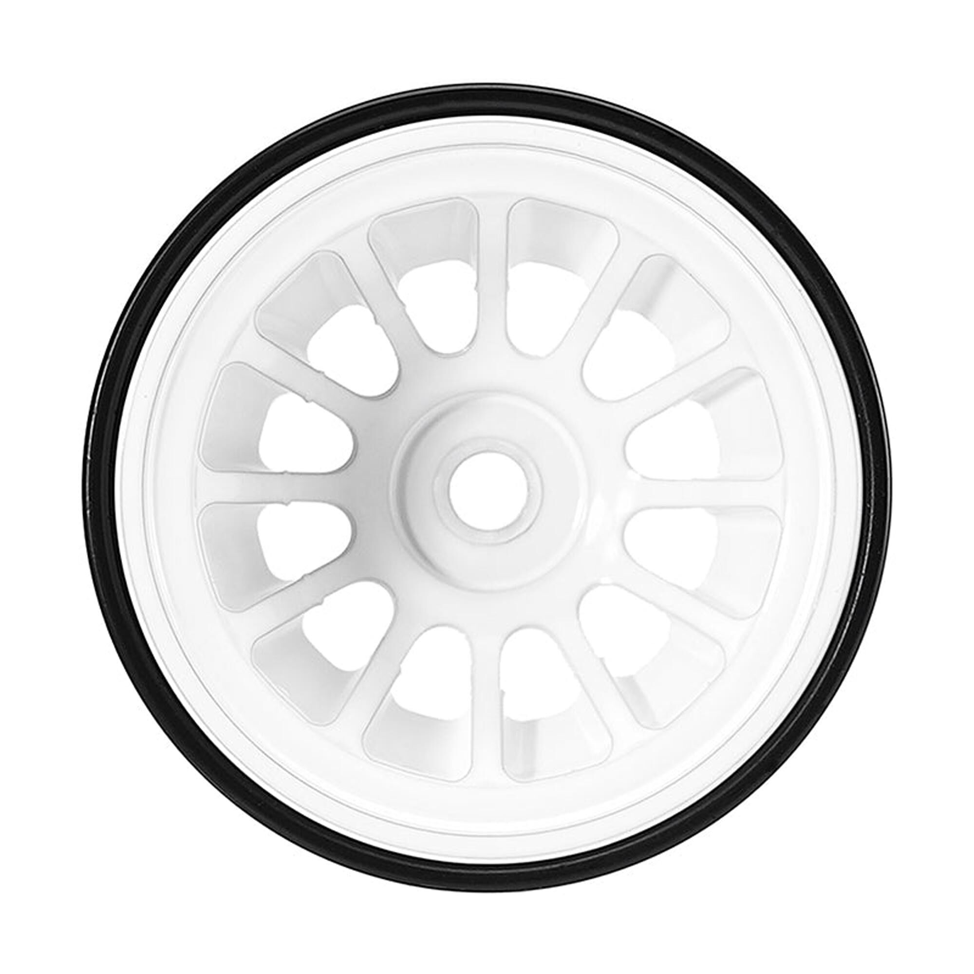 Injora 1:30 Brass 0.7" D19 Front/Rear Rock Crawler Wheels, White, 1:30 Axial SCX30 (4)-INJW7015WH-19