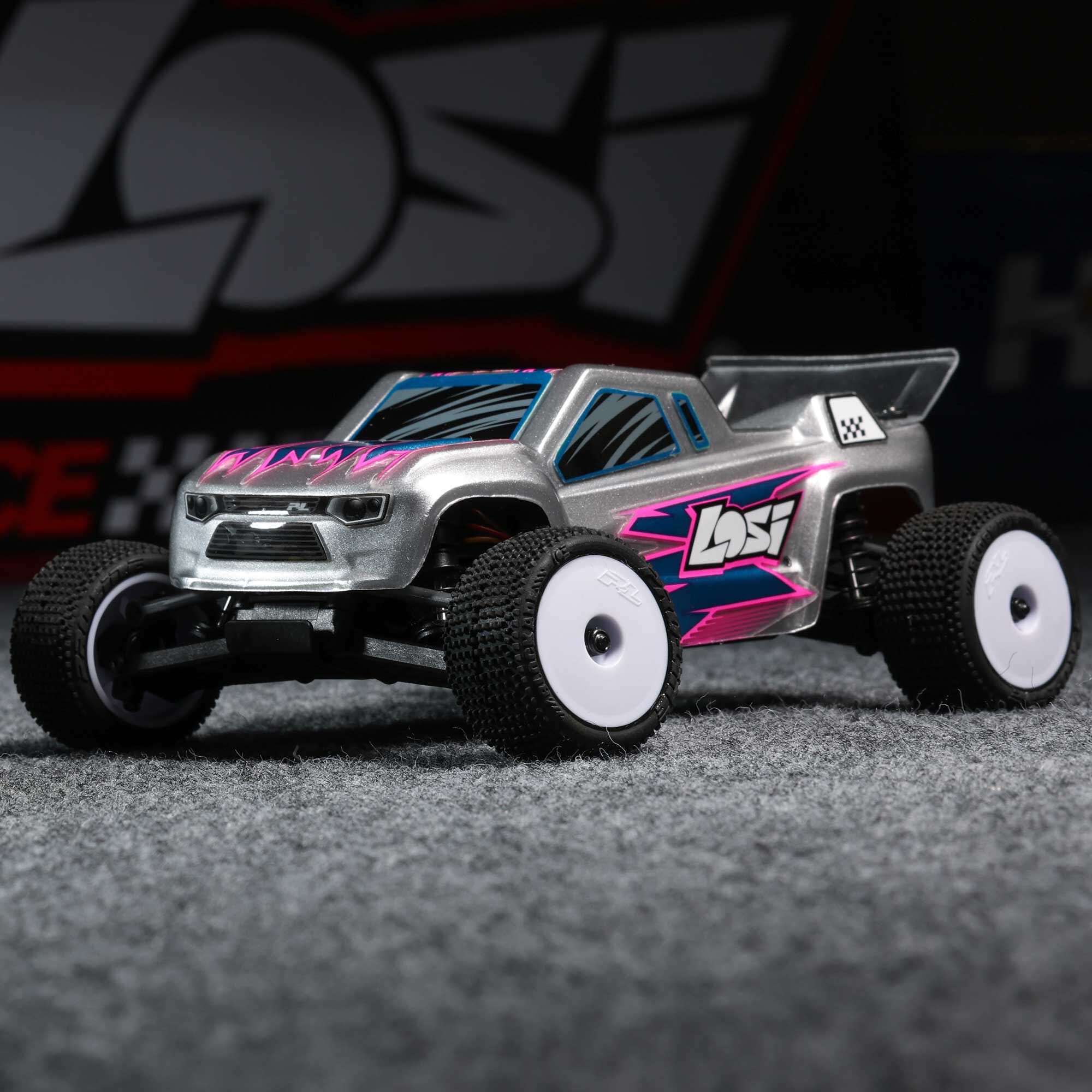 Losi 1/28 Micro-T 2S 2WD RTR Stadium Truck (Battery & Charger Included), White-LOS-1392T1/LOS-1392T2