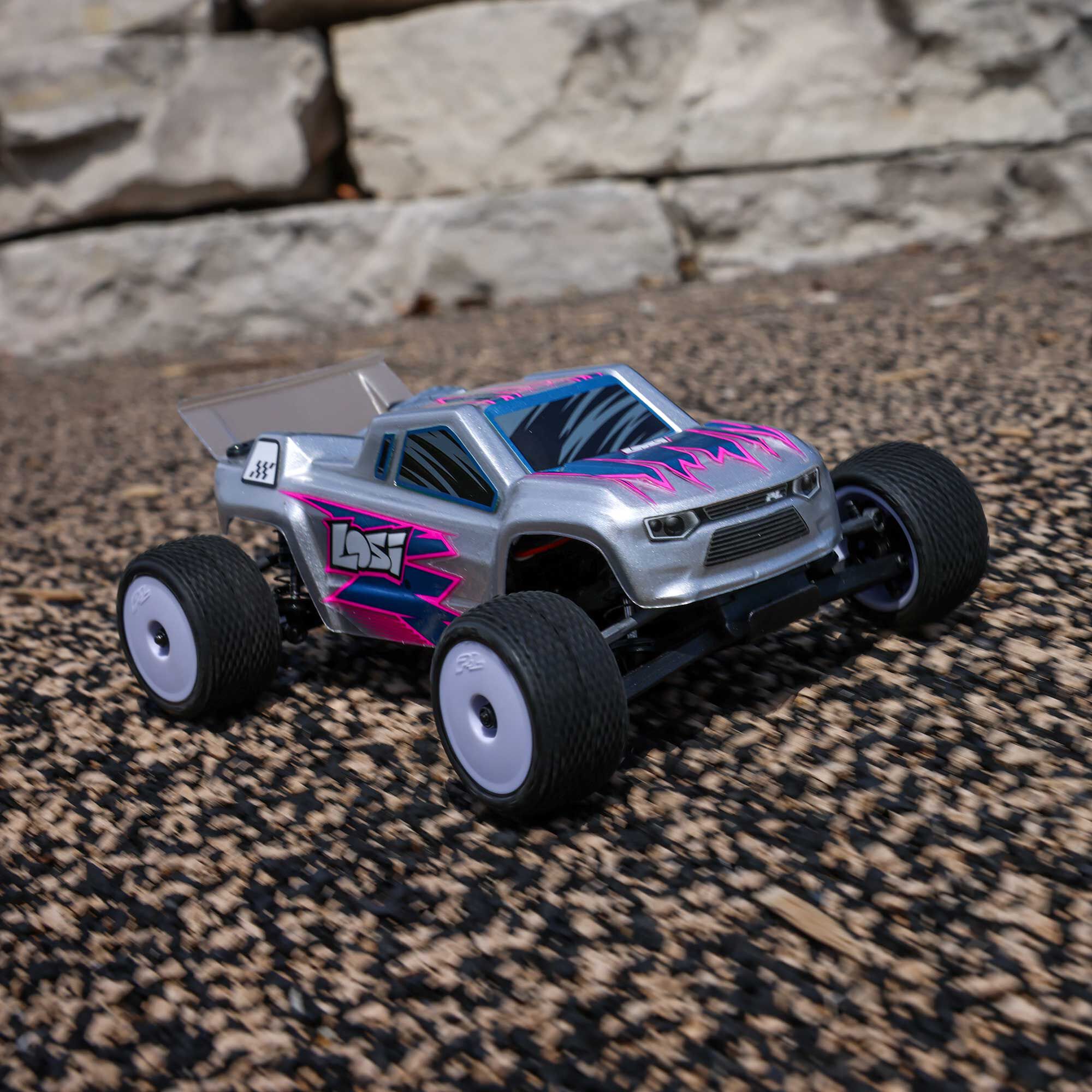 Losi 1/28 Micro-T 2S 2WD RTR Stadium Truck (Battery & Charger Included), White-LOS-1392T1/LOS-1392T2