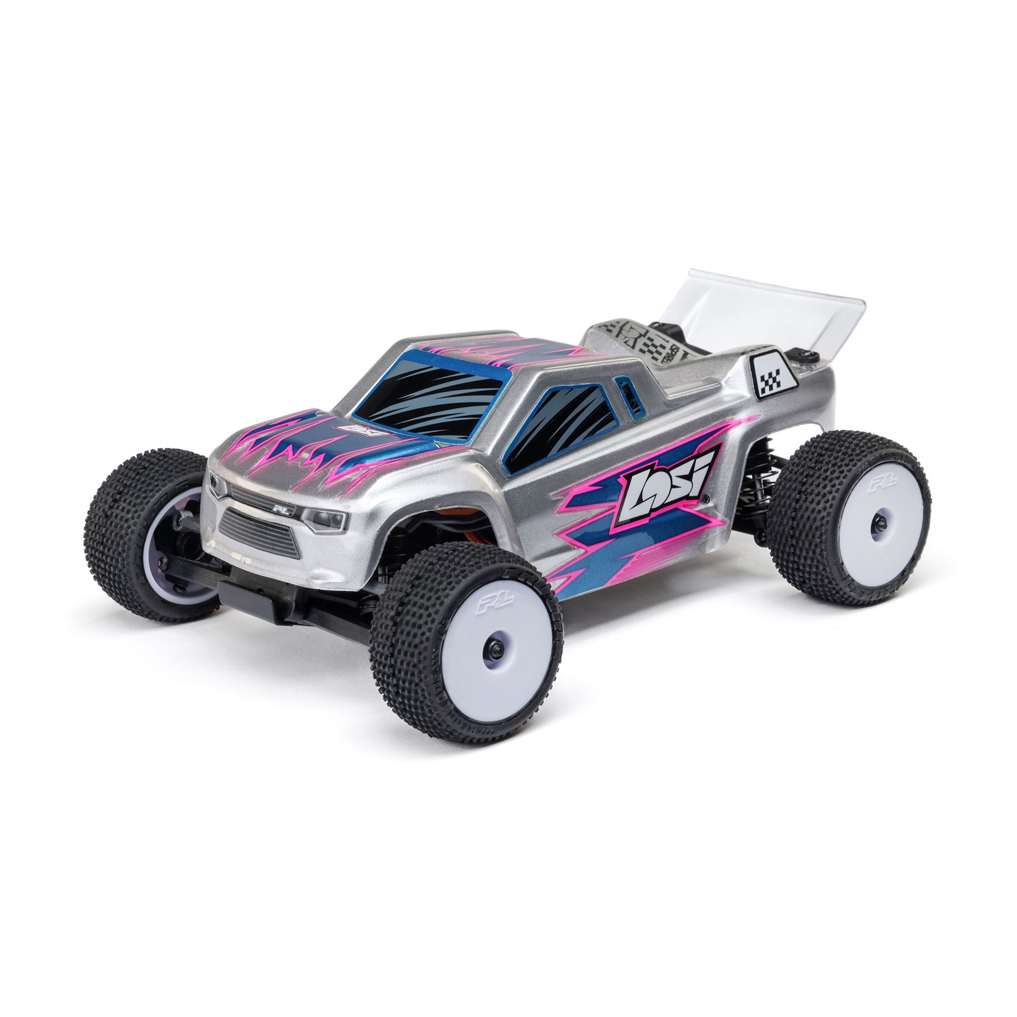 Losi 1/28 Micro-T 2S 2WD RTR Stadium Truck (Battery & Charger Included), White-LOS-1392T1/LOS-1392T2