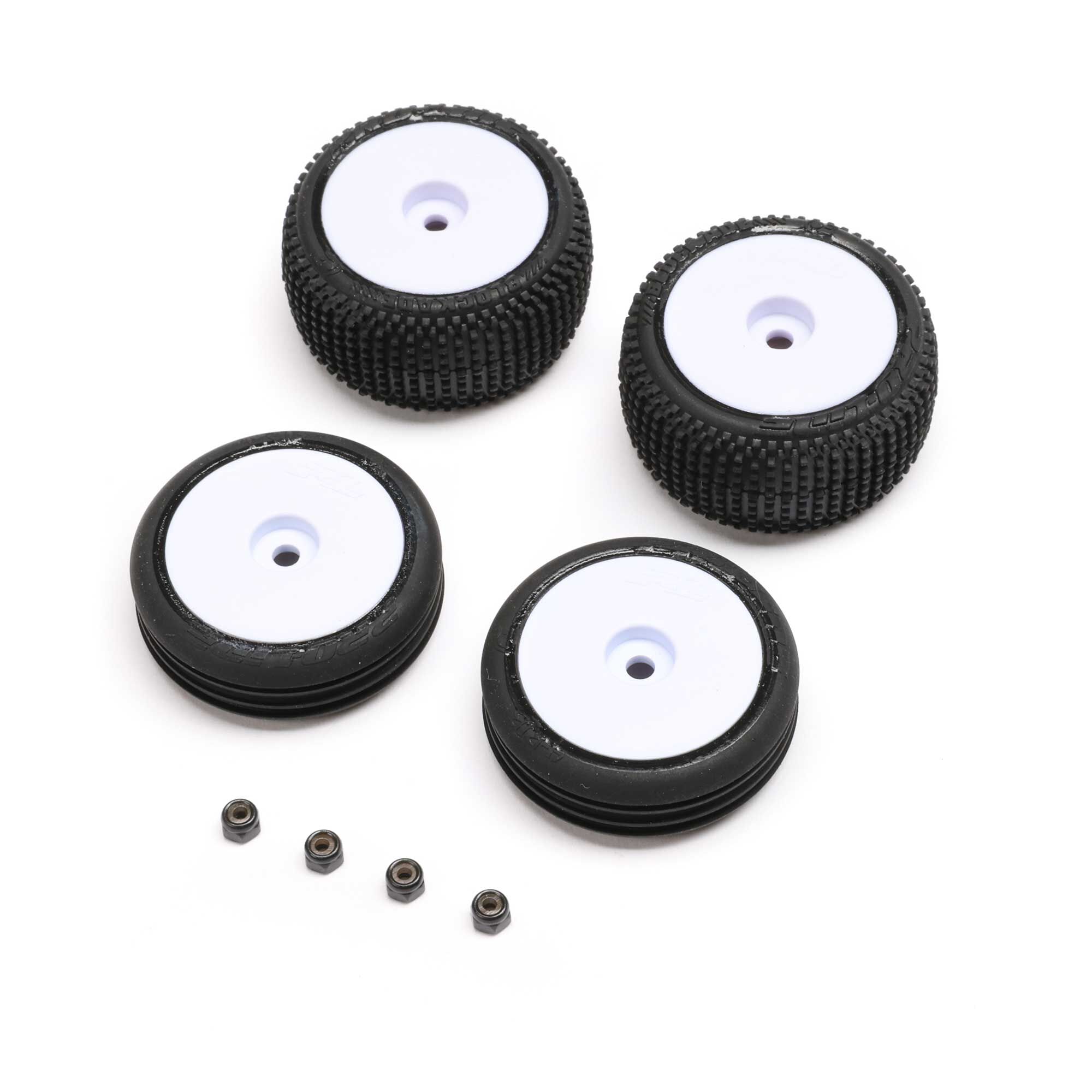 Losi Tires & Wheels Mounted, White: Micro-B-LOS-1763