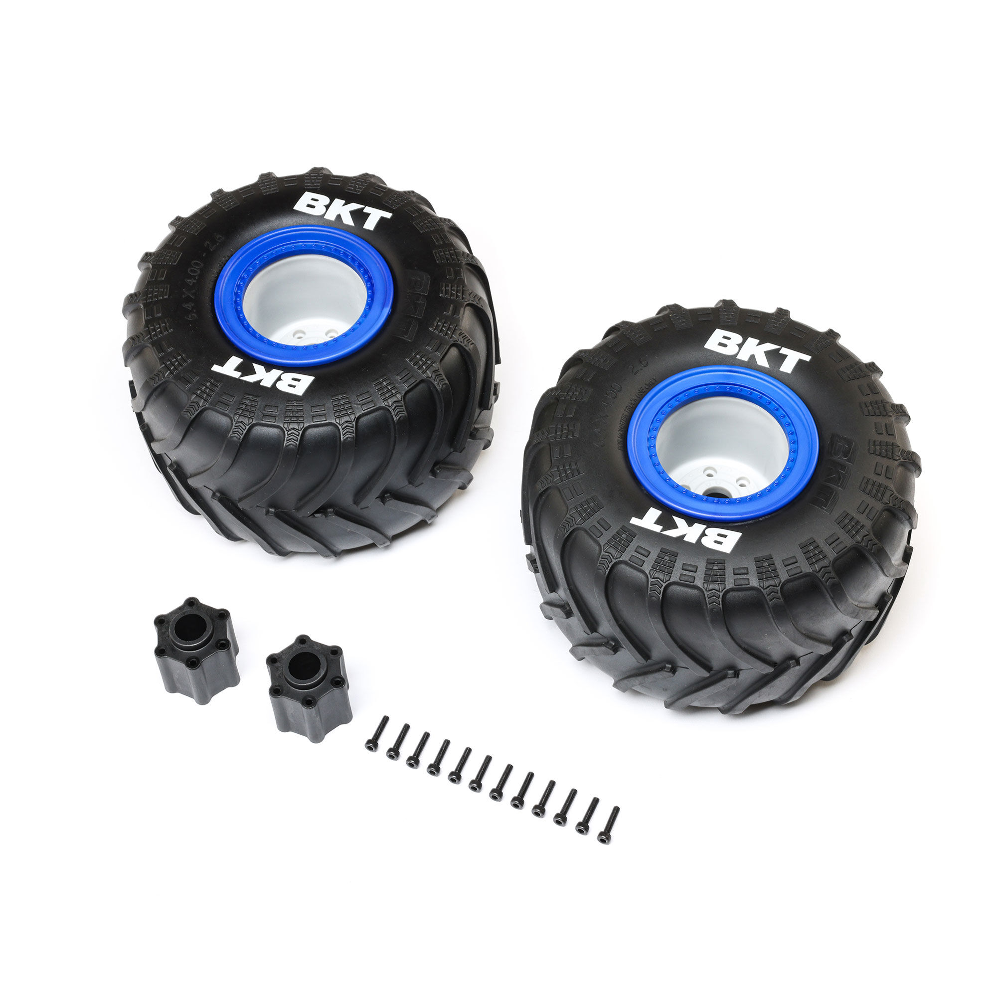 Losi BKT 2.6" Monster Truck Tire, Med, Premount, Blue (2): LMT 2.0-LOS-1819