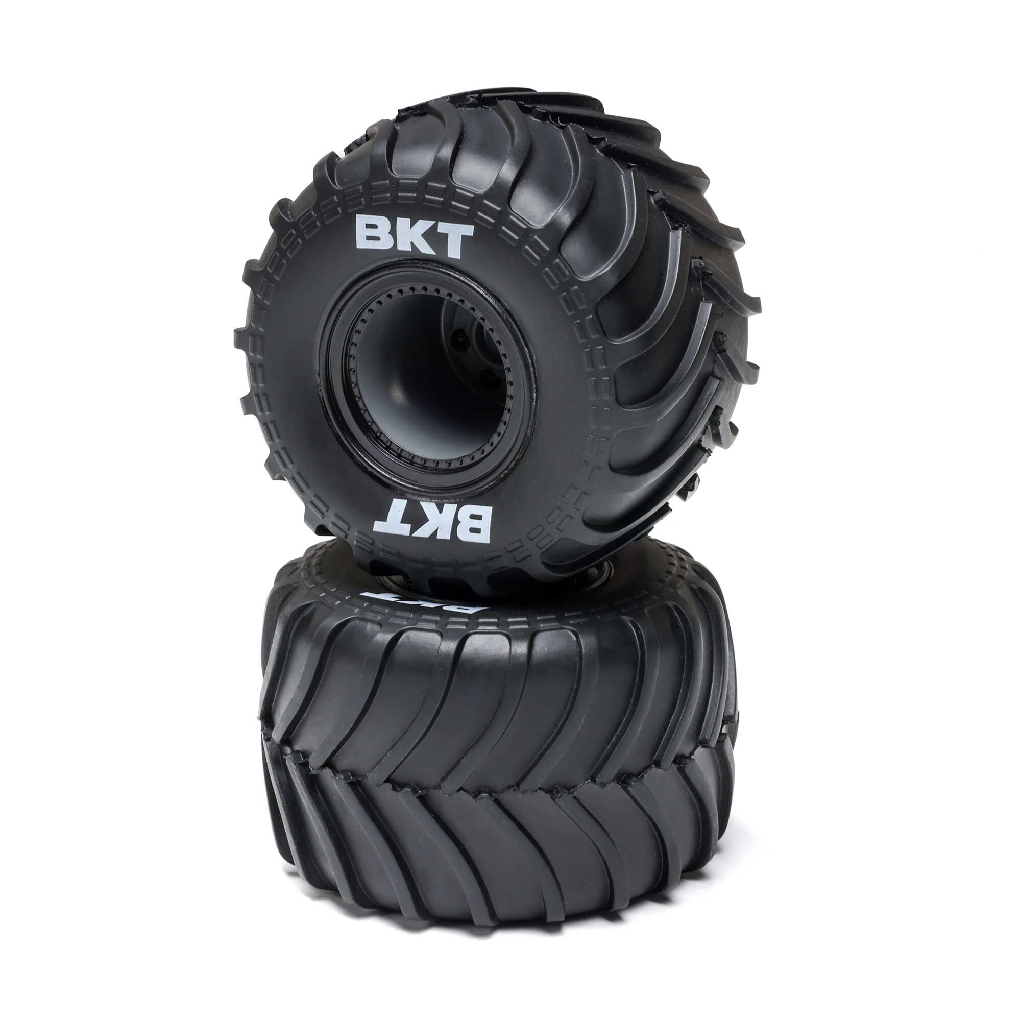 Losi MT Tires, Black Beadlock, Premounted (2): Mini LMT-LOS-2060