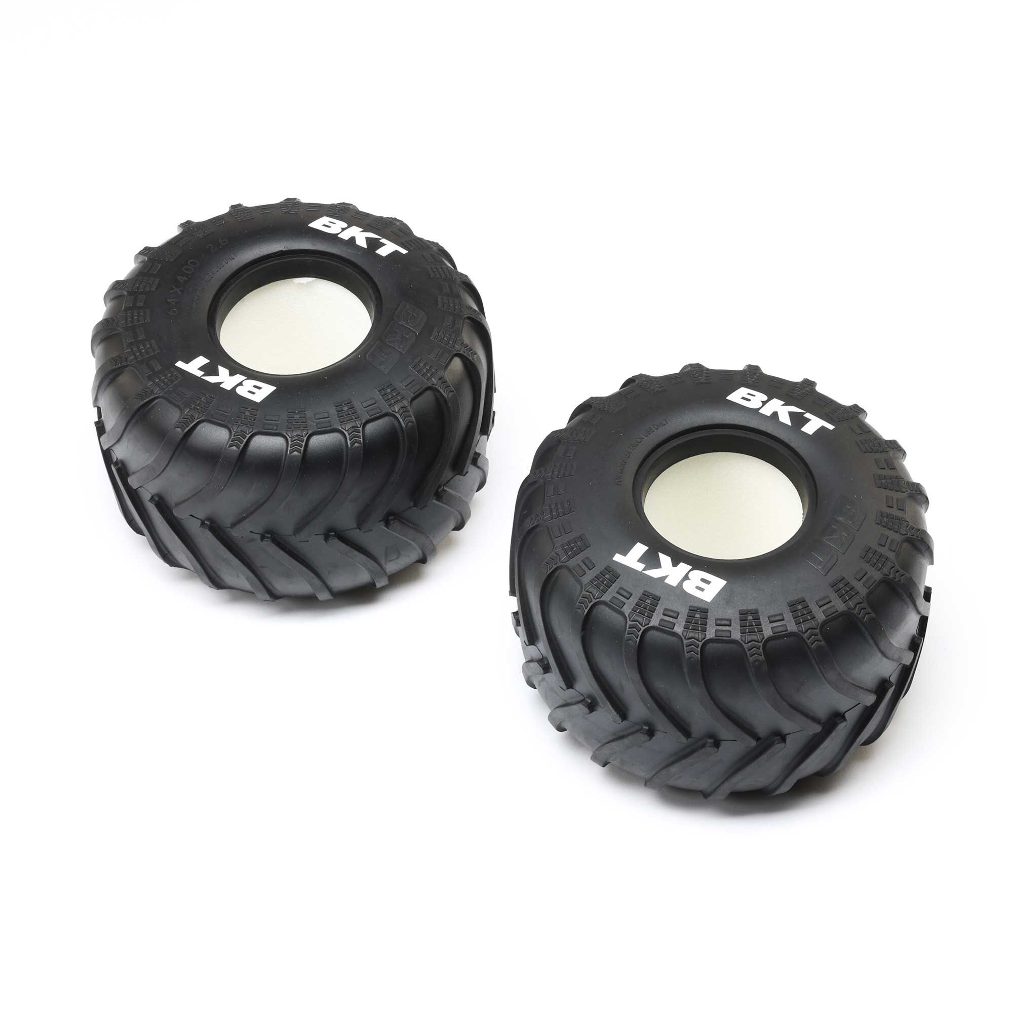 Losi BKT 2.6" Monster Truck Tire w/ Insert, Soft (2): LMT 2.0-LOS-2149