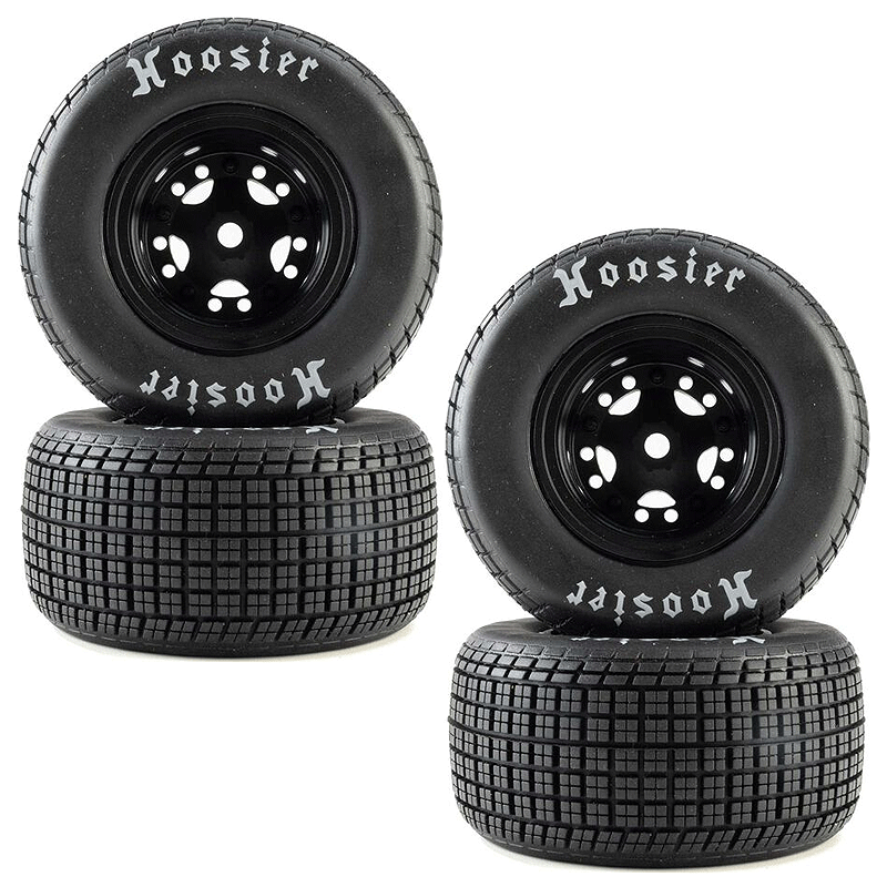 Losi Hoosier Tires, Soft, Mounted, Black, Left/Right (2): 22S DLM-LOS-4247
