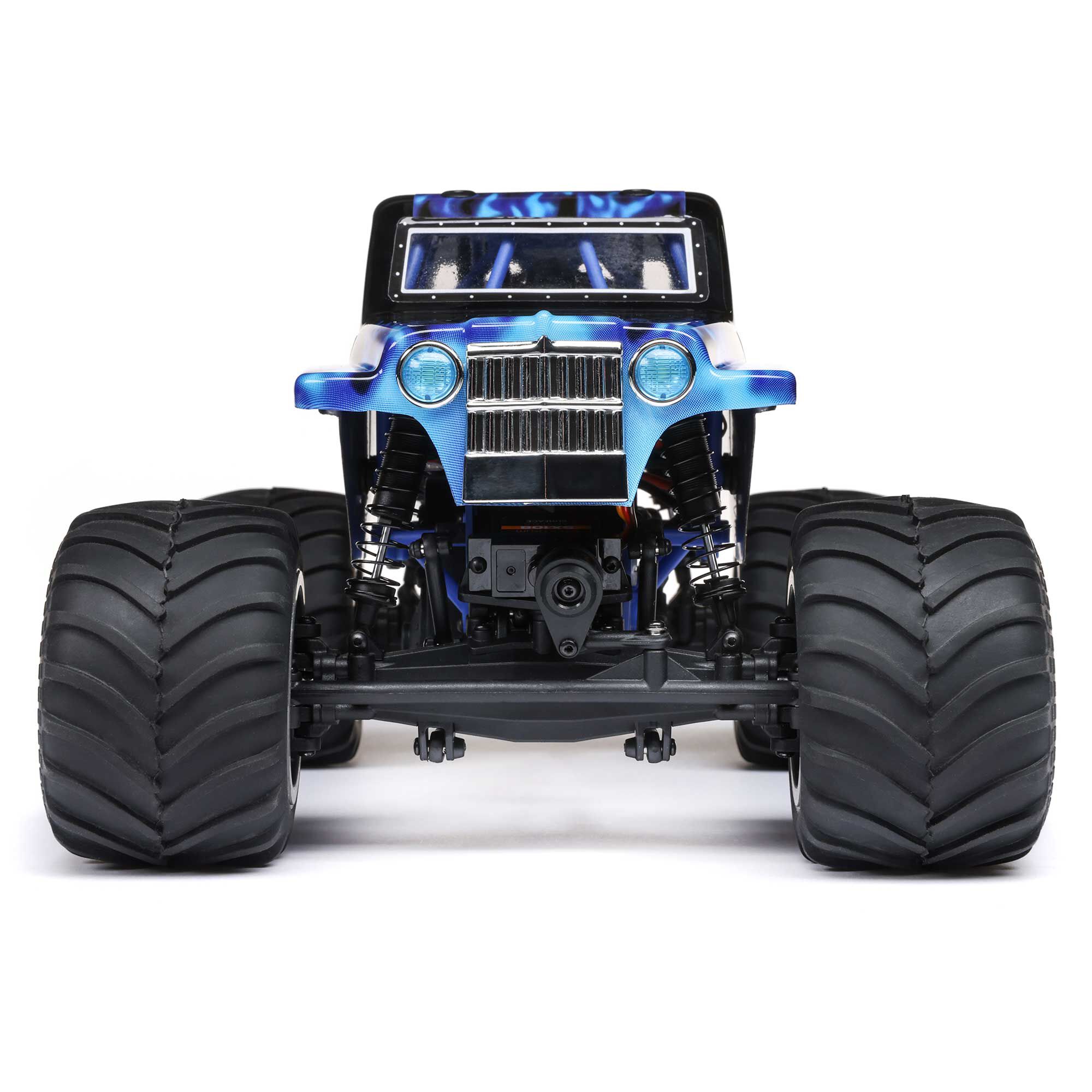 Losi 1:18 Mini LMT Grave Digger 2S 4X4 RTR Brushed Monster Truck w/Battery & Charger, Green&Blue