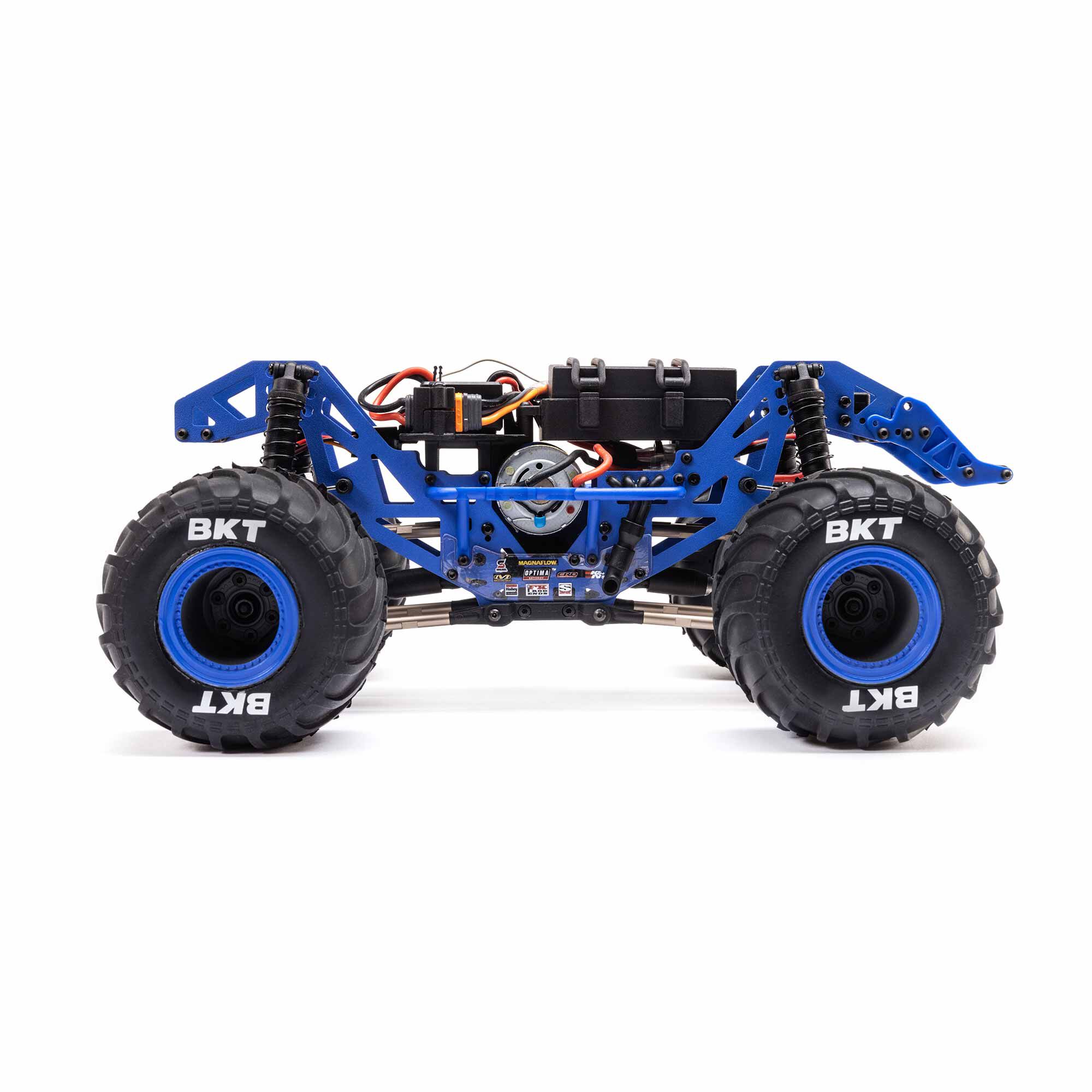 Losi 1:18 Mini LMT Grave Digger 2S 4X4 RTR Brushed Monster Truck w/Battery & Charger, Green&Blue