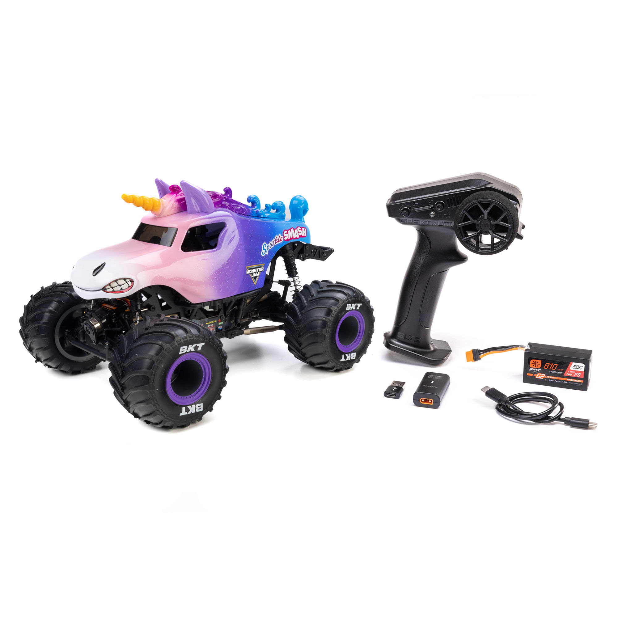 Losi 1:18 Mini LMT Sparkle Smash 2S 4X4 RTR Brushed Monster Truck-LOS01026T5
