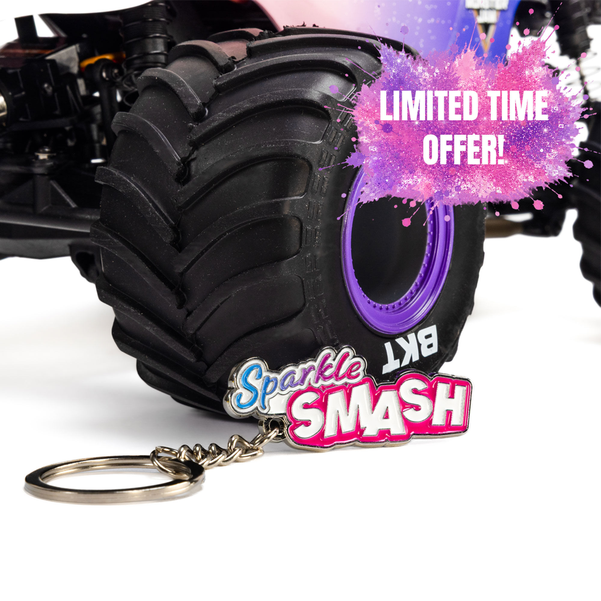 Losi 1:18 Mini LMT Sparkle Smash 2S 4X4 RTR Brushed Monster Truck-LOS01026T5