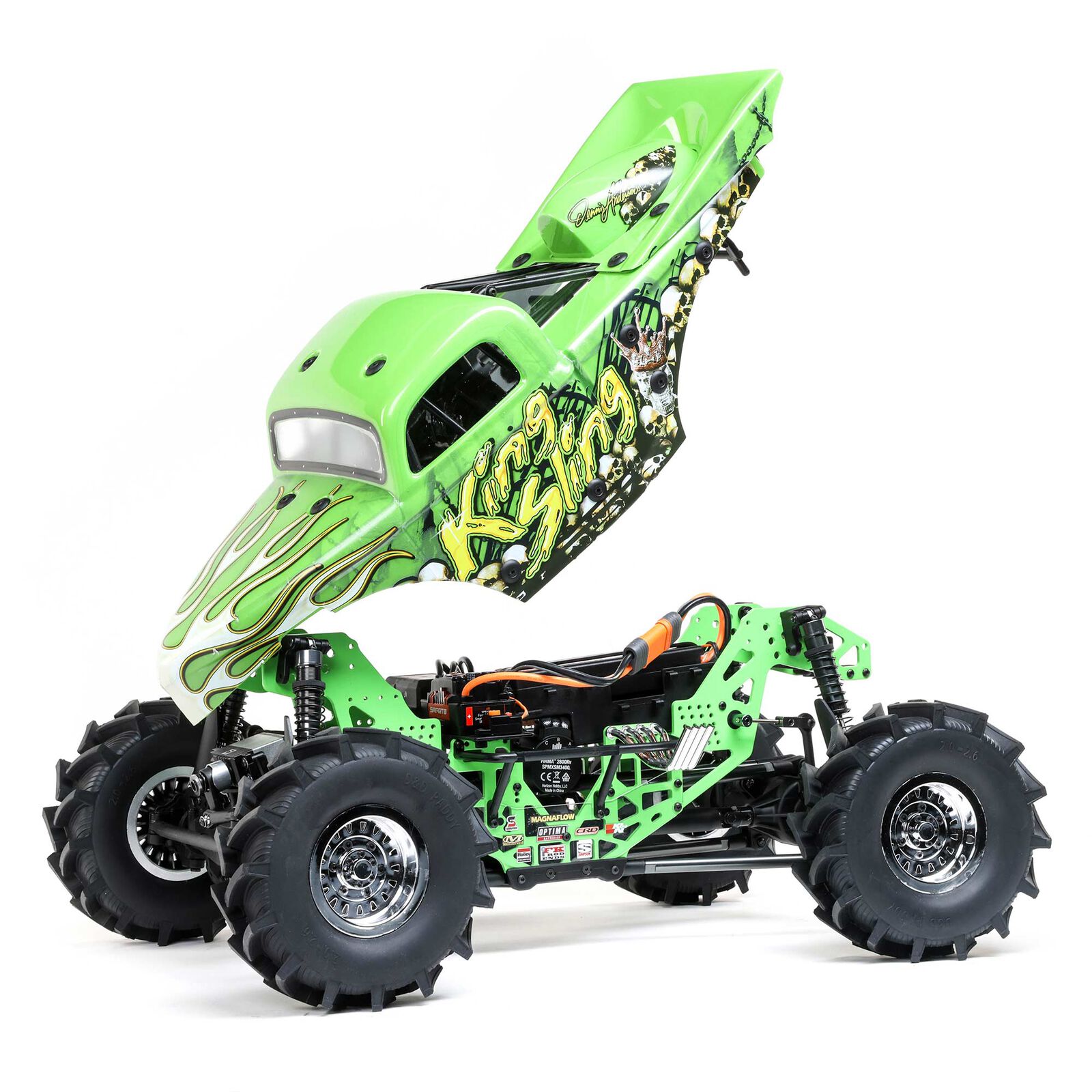 Losi 1/8 LMT Mega Truck King Sling 4S 4X4 RTR Brushless Mega Truck, Green-LOS04024T1