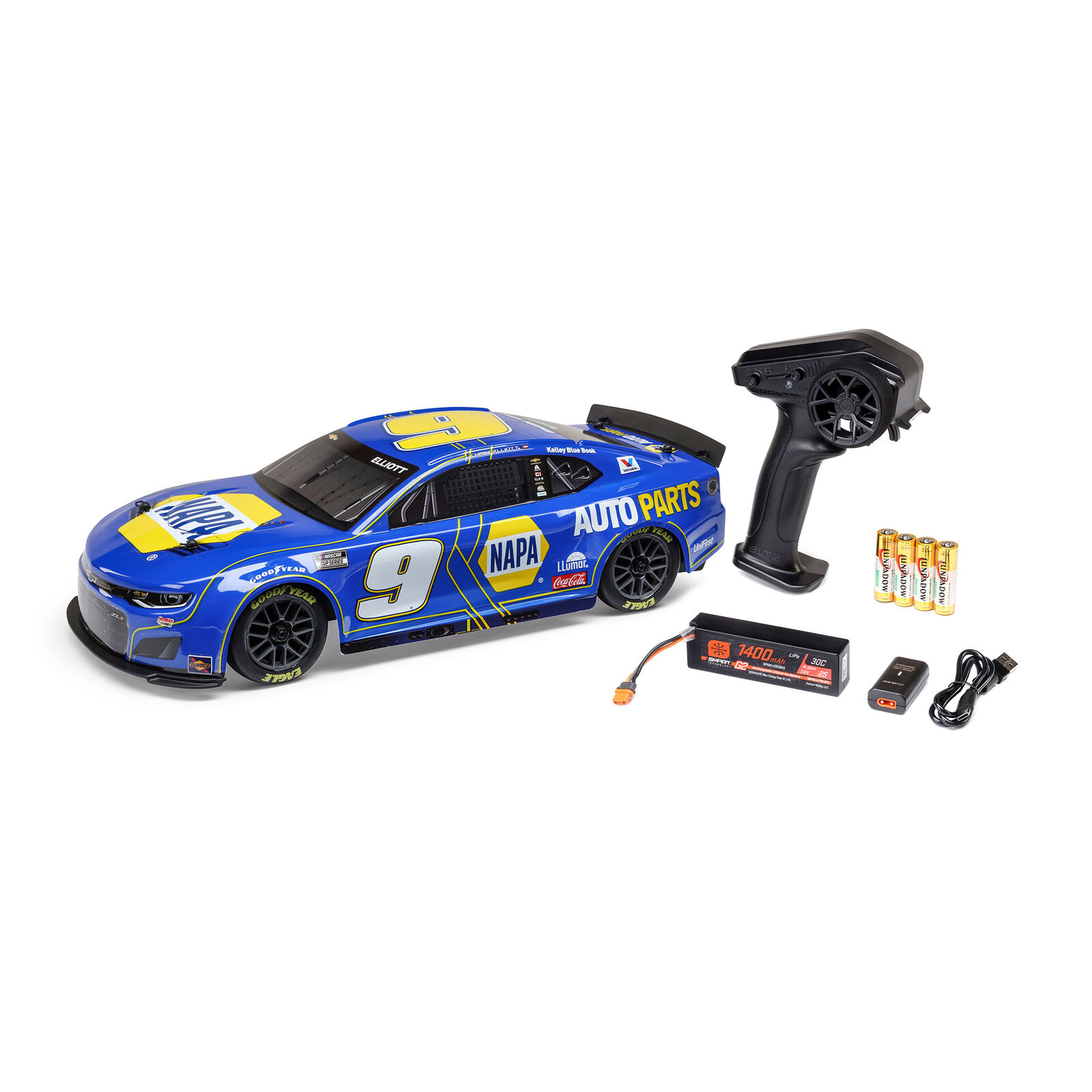 Losi 1:12 NASCAR RC Race Car Kyle Larson No.5 Valvoline 2025 Chevrolet Camaro ZL1 2S AWD RTR Brushed On-Road-LOS1122505