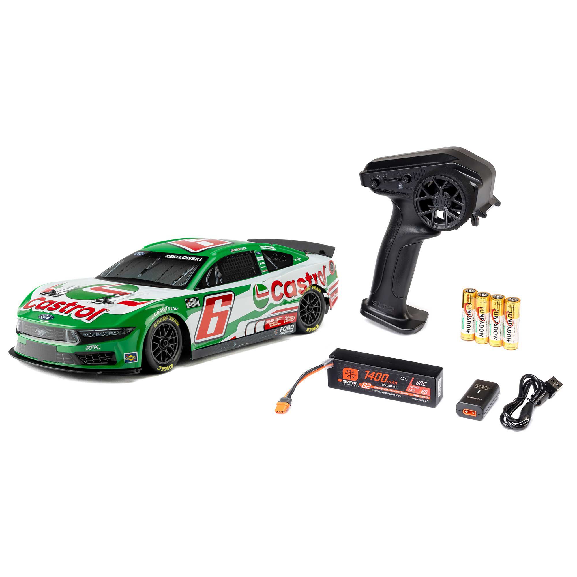Losi 1:12 NASCAR RC Race Car Brad Keselowski No. 6 2026 Castrol Ford Mustang 2S AWD RTR Brushed On-Road-LOS1122606