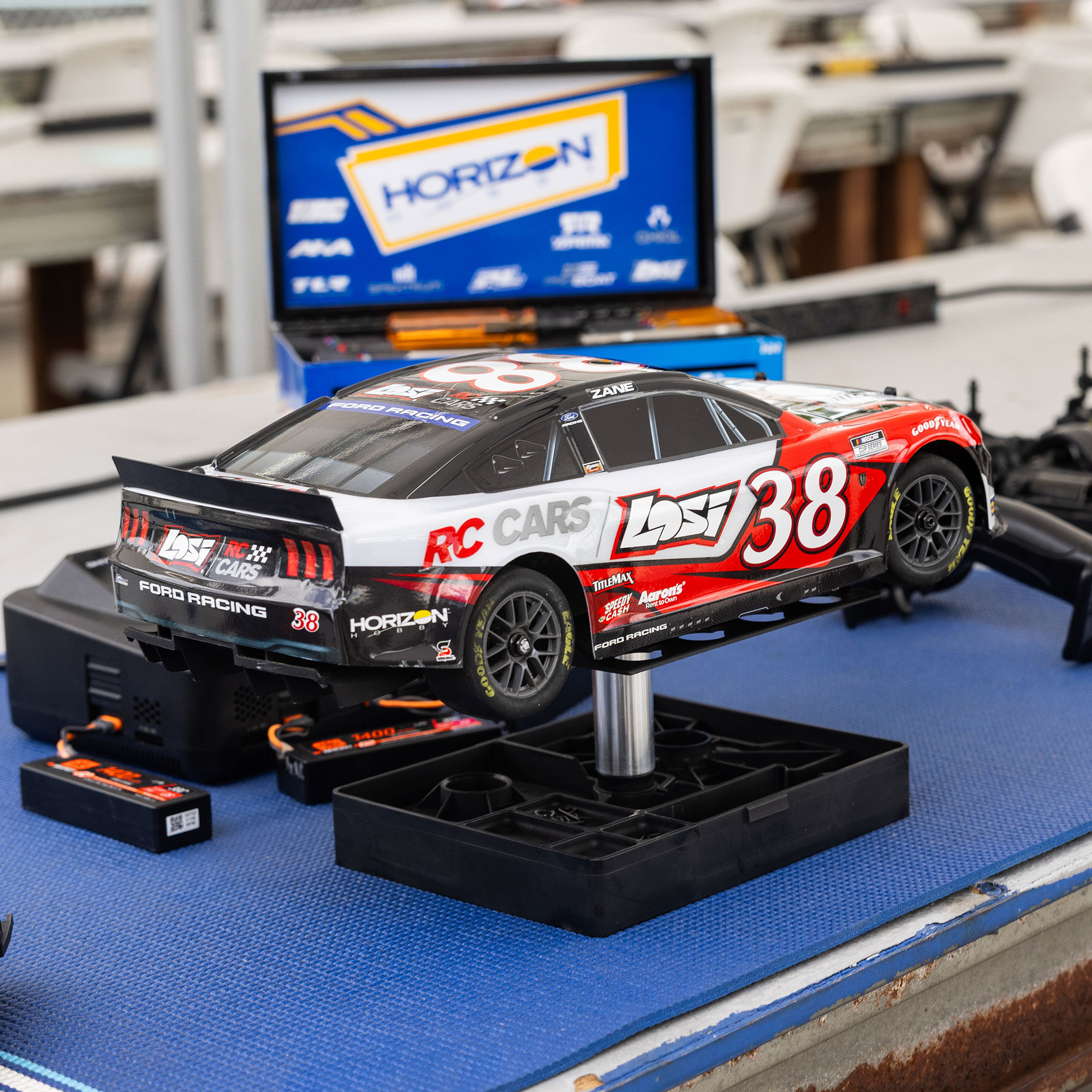 Losi 1:12 NASCAR RC Race Car Zane Smith No. 38 2026 Losi Ford Mustang 2S AWD RTR Brushed On-Road (Battery & Charger Included)