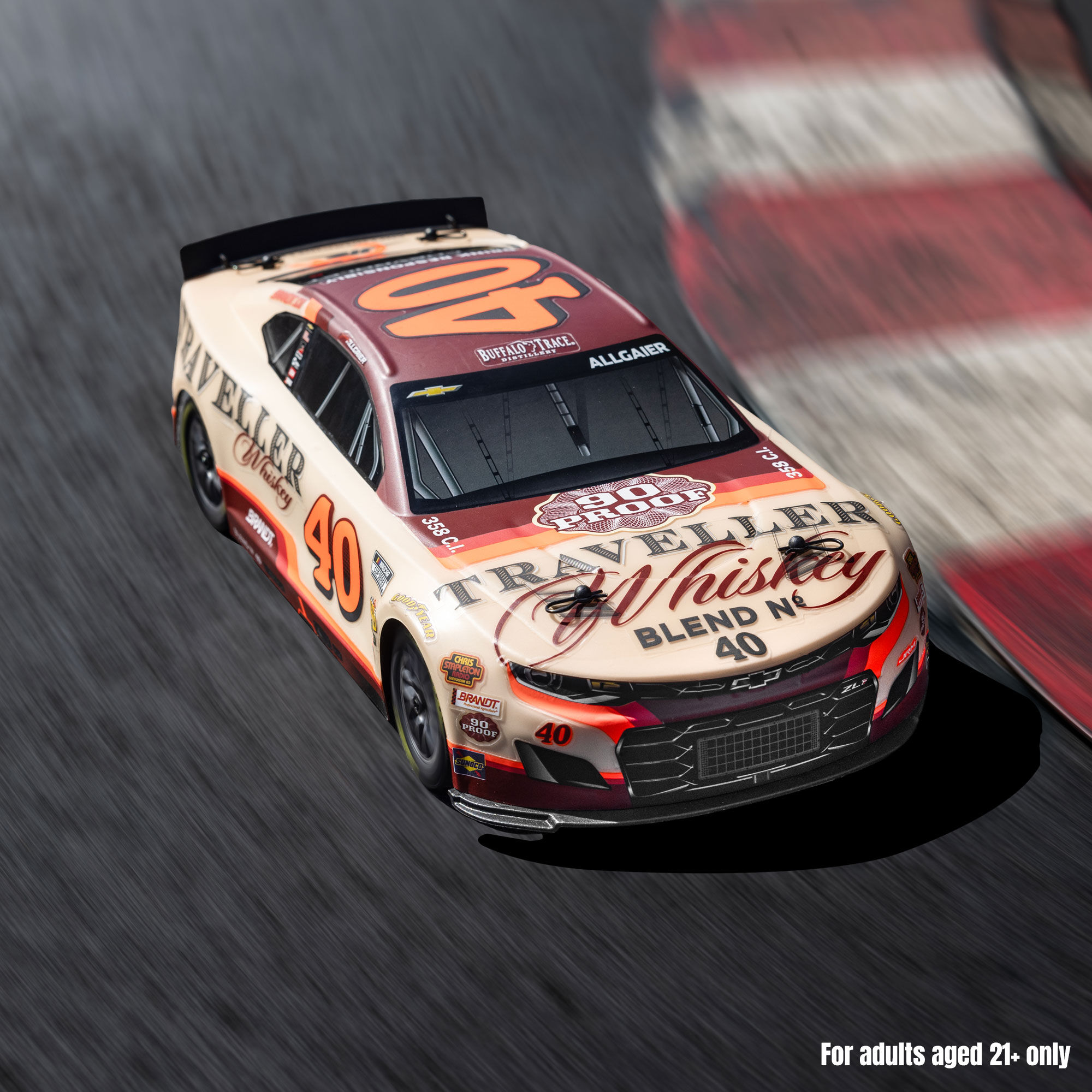 Losi 1:12 NASCAR RC Race Car Justin Allgaier No. 40 2026 Traveller Whiskey Chevrolet ZL1 2S AWD RTR-LOS1122640