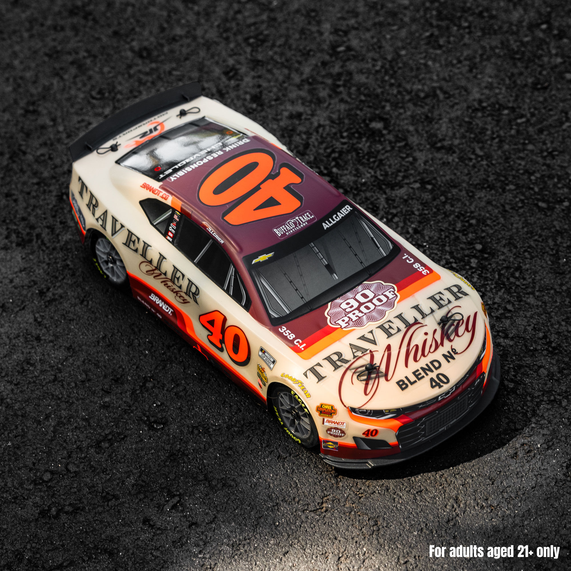 Losi 1:12 NASCAR RC Race Car Justin Allgaier No. 40 2026 Traveller Whiskey Chevrolet ZL1 2S AWD RTR-LOS1122640