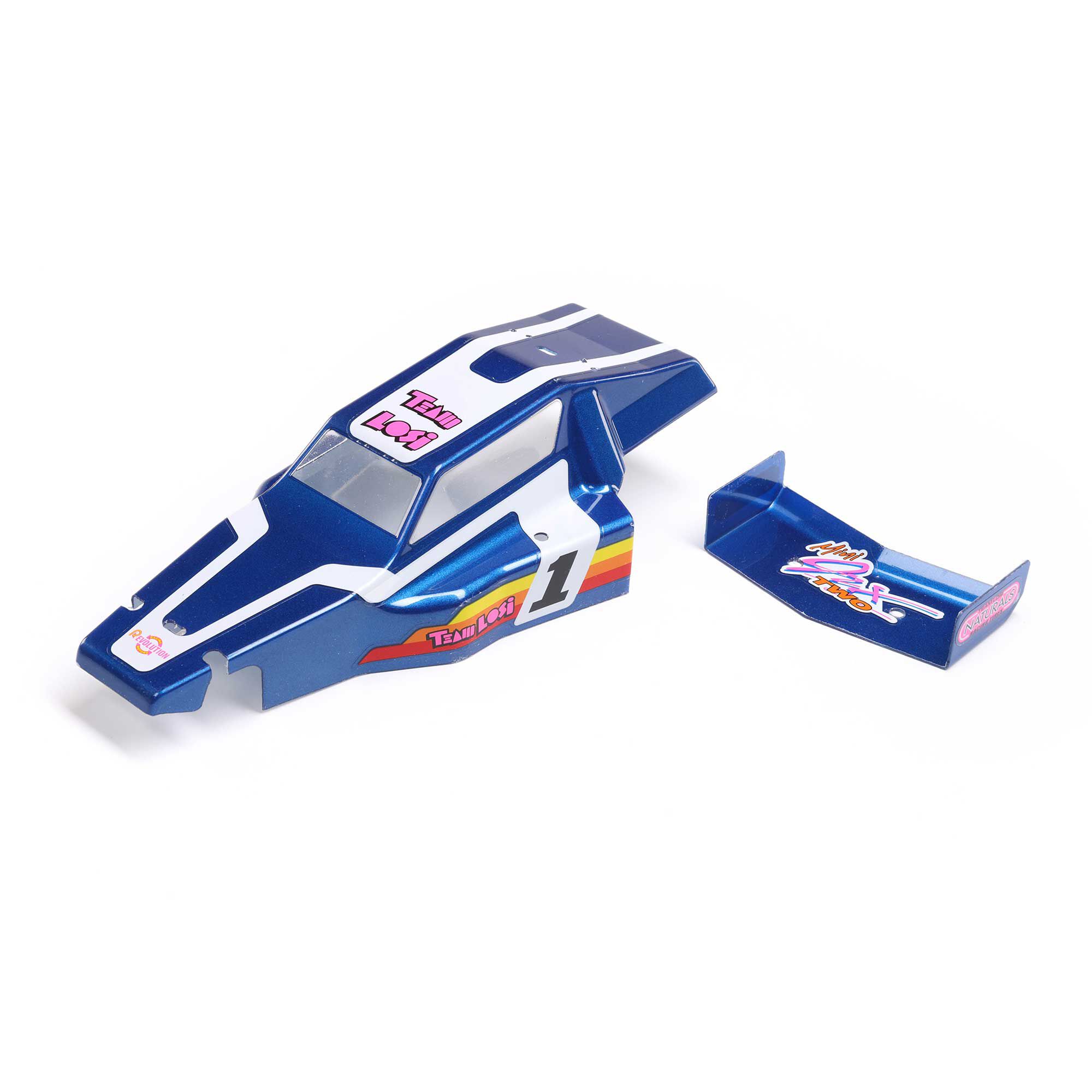 Losi Body & Wing, Blue: Mini JRX2-LOS210028