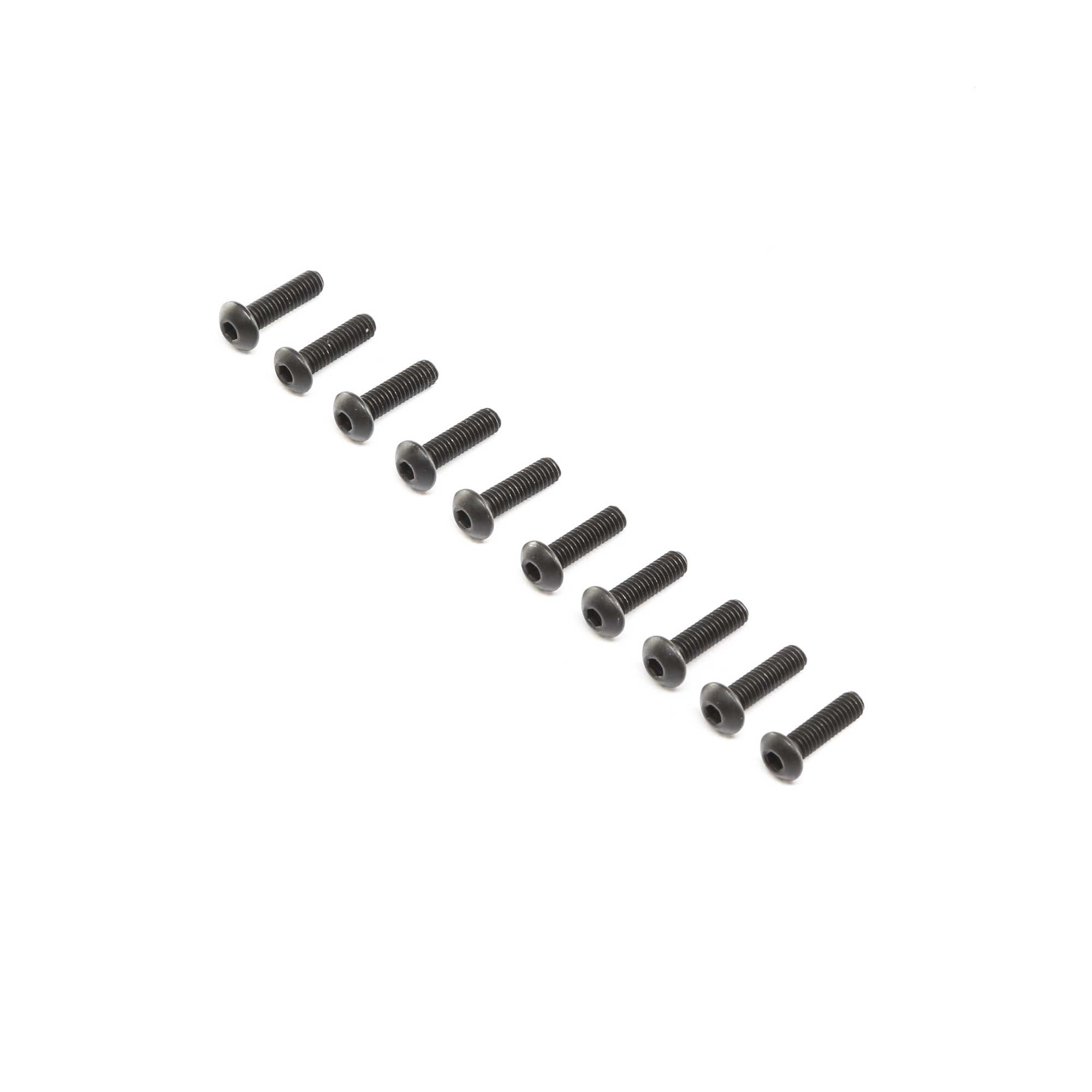 Losi Button Head Screws, Steel, Black Oxide, M4 x 14mm (10)-LOS255014