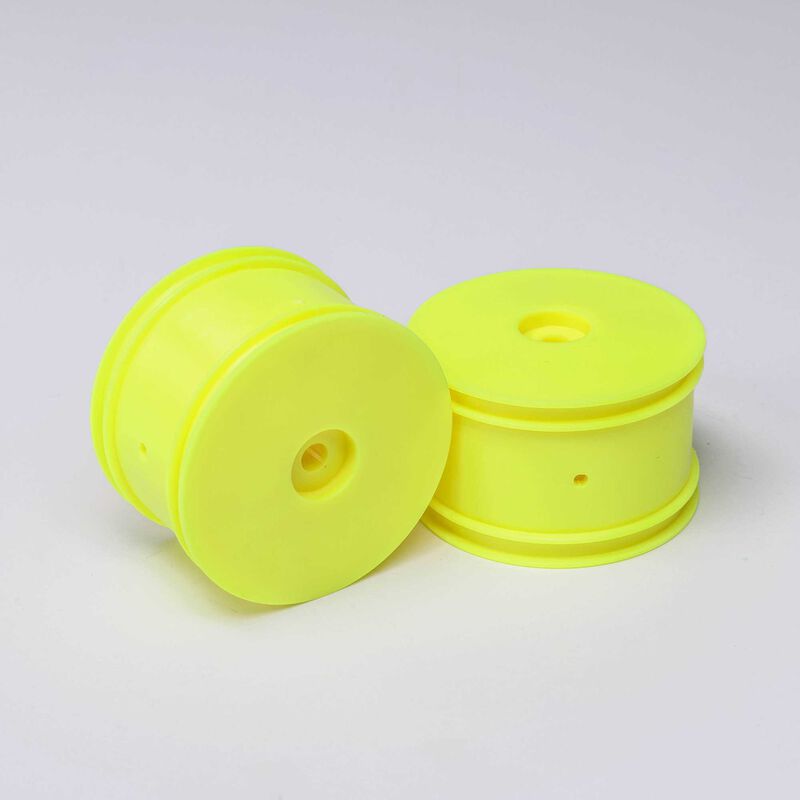 Losi Rear Wheel, Yellow / White (2): Mini-B-LOS41026
