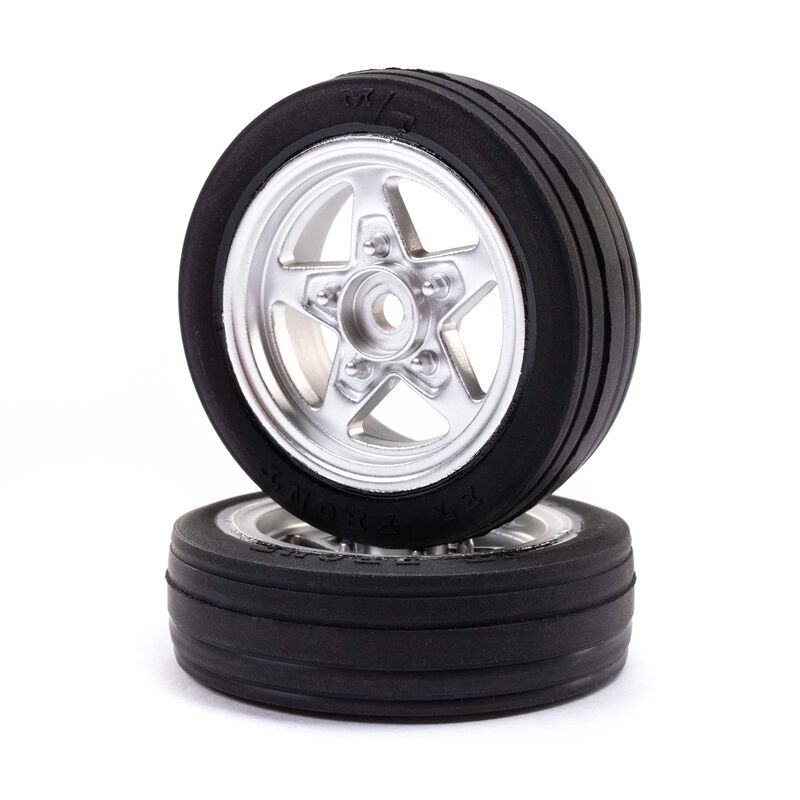 Losi Mickey Thompson, Front Tire, Premounted: 1970 Mini Drag-LOS41040