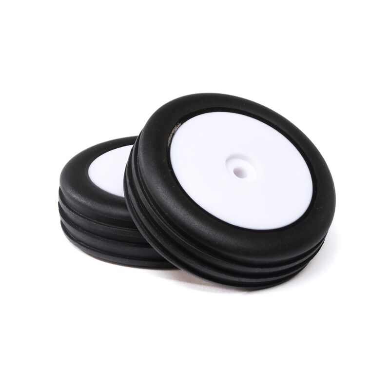Losi Wide Body Rib, Front, Mounted Tires, White (2): Mini B-LOS41048