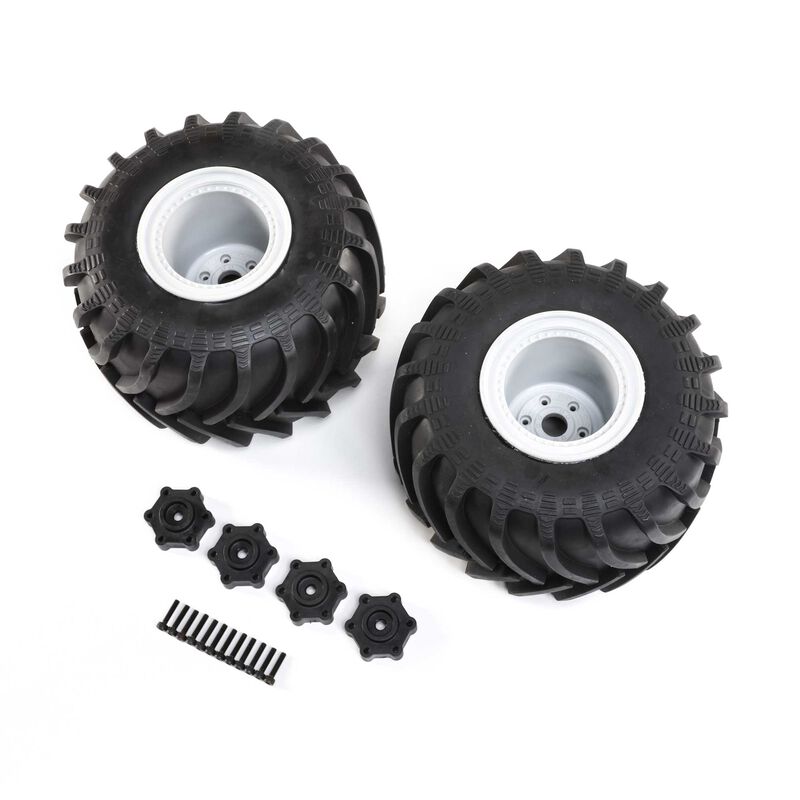 Losi Mounted Monster Truck Tires, Left/Right: LMT-LOS43034
