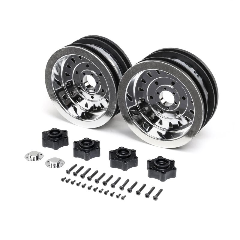 Losi D&D Mega Truck Wheel, Chrome (2): LMT Mega-LOS44005