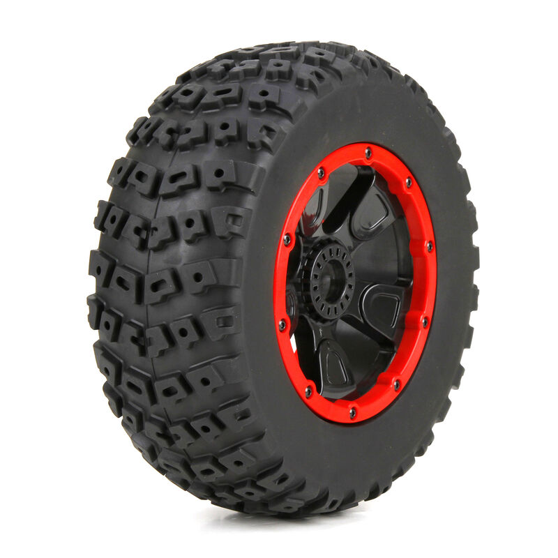 Losi 1/5 Left & Right Front/Rear 4.75 Pre-Mounted Tires, 24mm Hex (2): DB XL-LOS45004