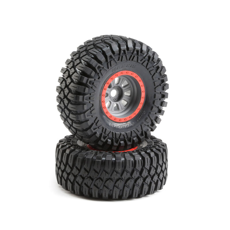 Losi 1/6 Maxxis Creepy Crawler LT Front/Rear 3.6 Pre-Mounted Tires, 20mm Hex (2): Super Rock Rey-LOS45029