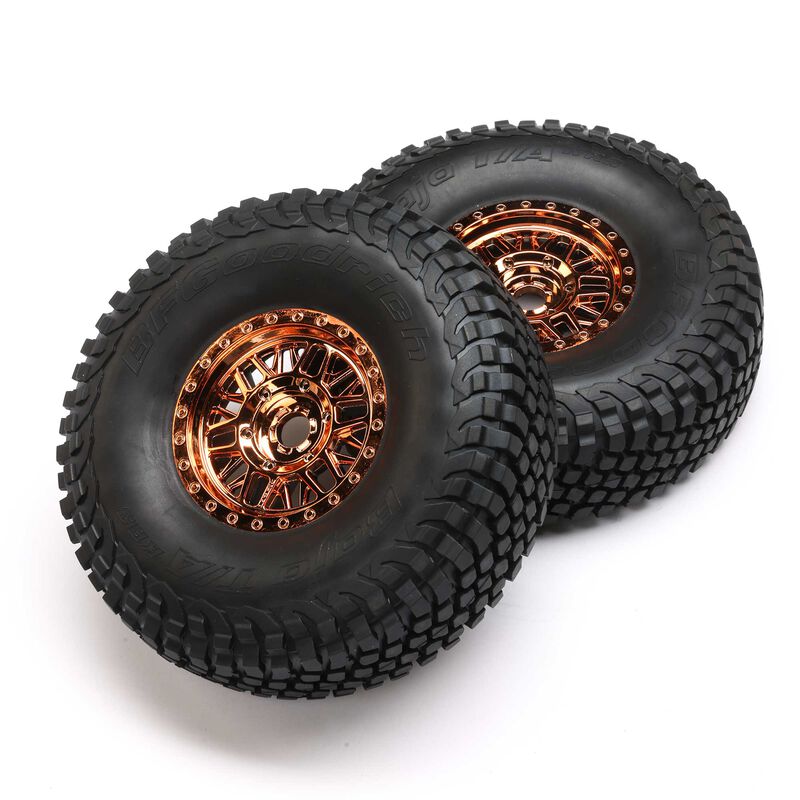 Losi Wheel, Tire, Mounted (2): 8X Super Lasernut-LOS45037