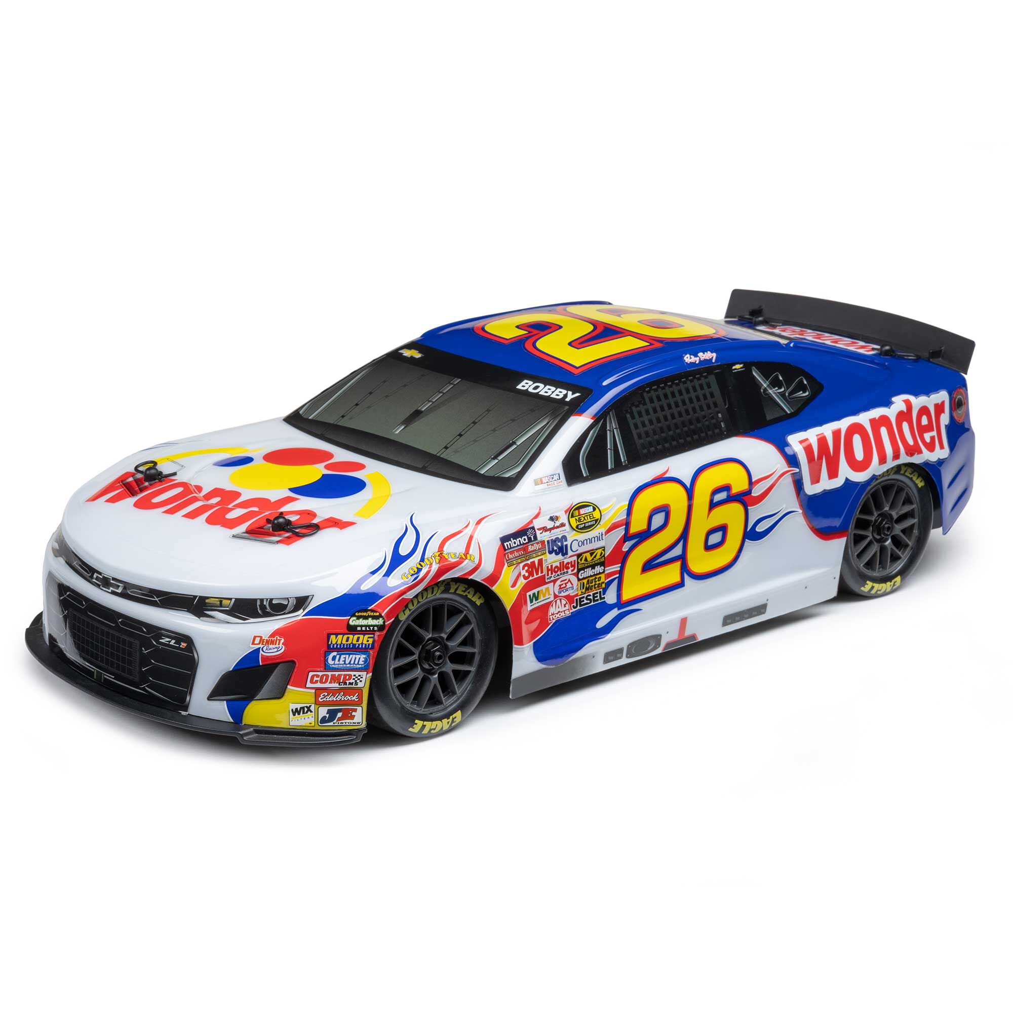 Losi 1:12 NASCAR RC Race Car Ricky Bobby No. 26 2026 Wonder Bread Chevrolet ZL1 2S AWD RTR Brushed On-Road-LOSF1122626