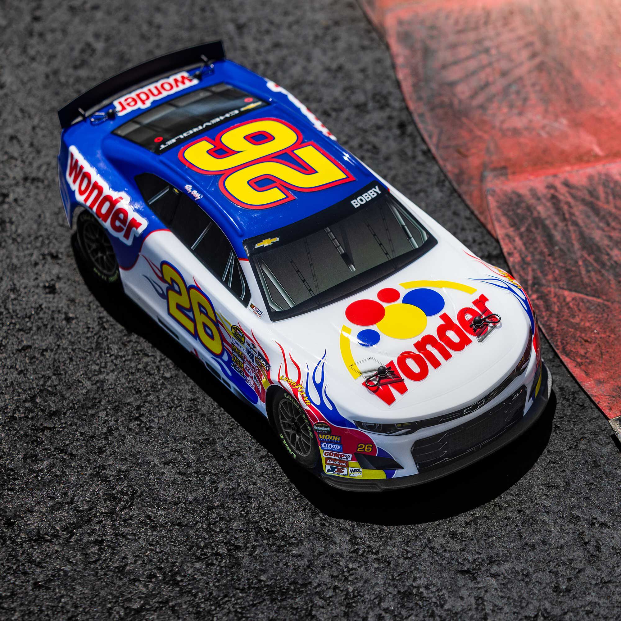 Losi 1:12 NASCAR RC Race Car Ricky Bobby No. 26 2026 Wonder Bread Chevrolet ZL1 2S AWD RTR Brushed On-Road-LOSF1122626